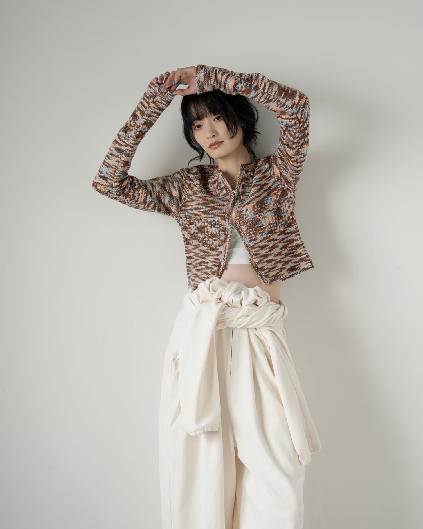 marble knit cardigan【brown】 | quūi