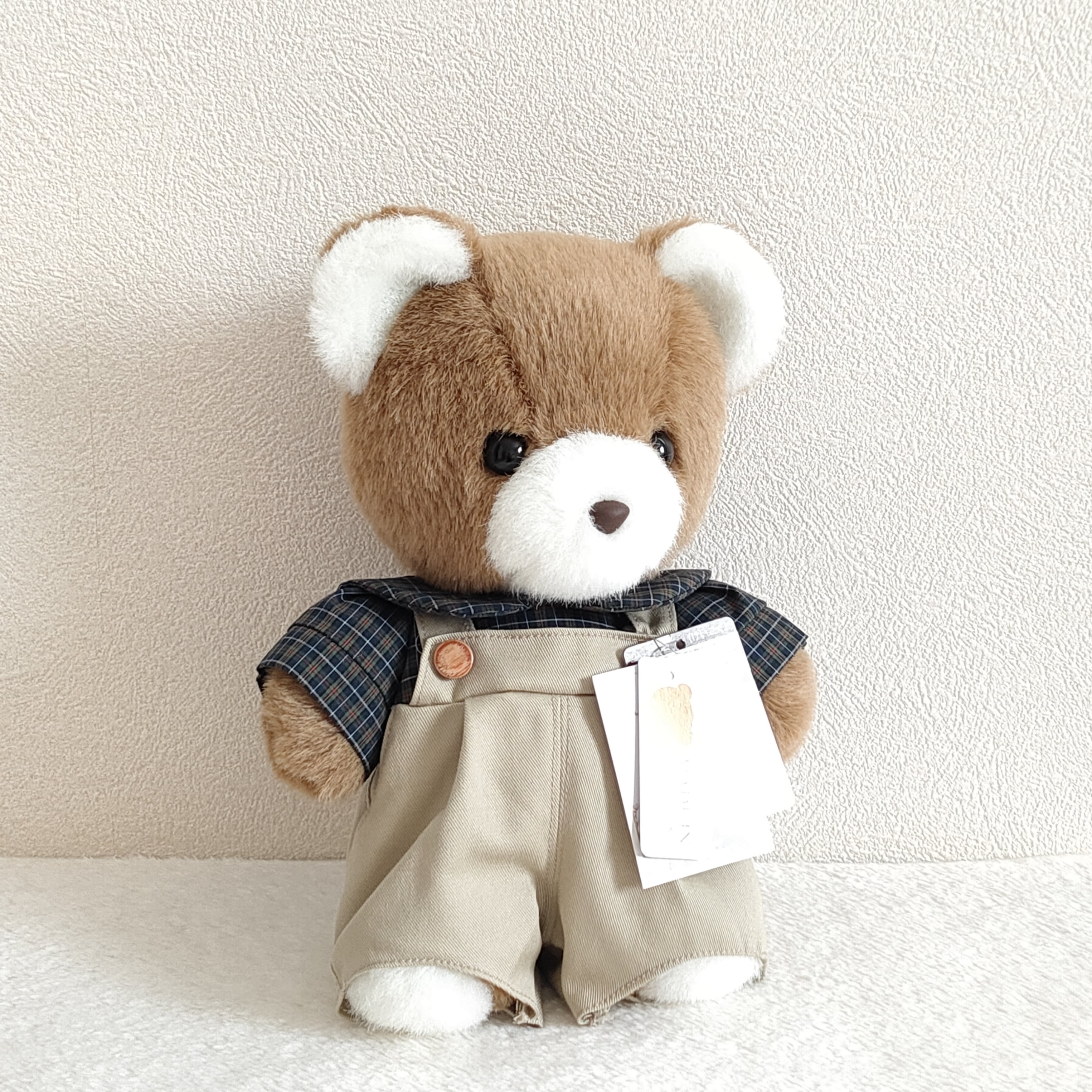 サンアロー くまのマック mack ぬいぐるみ Mサイズ グリーン チェック