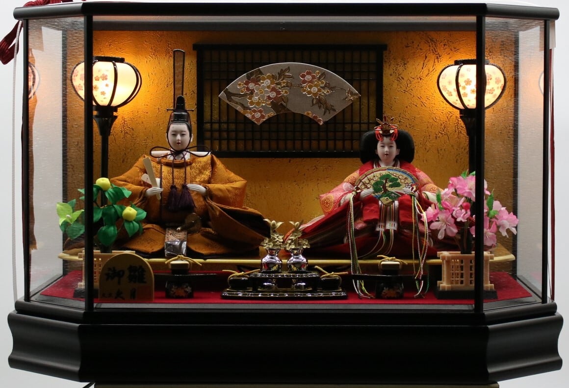 2576 久月雛人形ガラスケース入り親王飾り | nomuraningyo