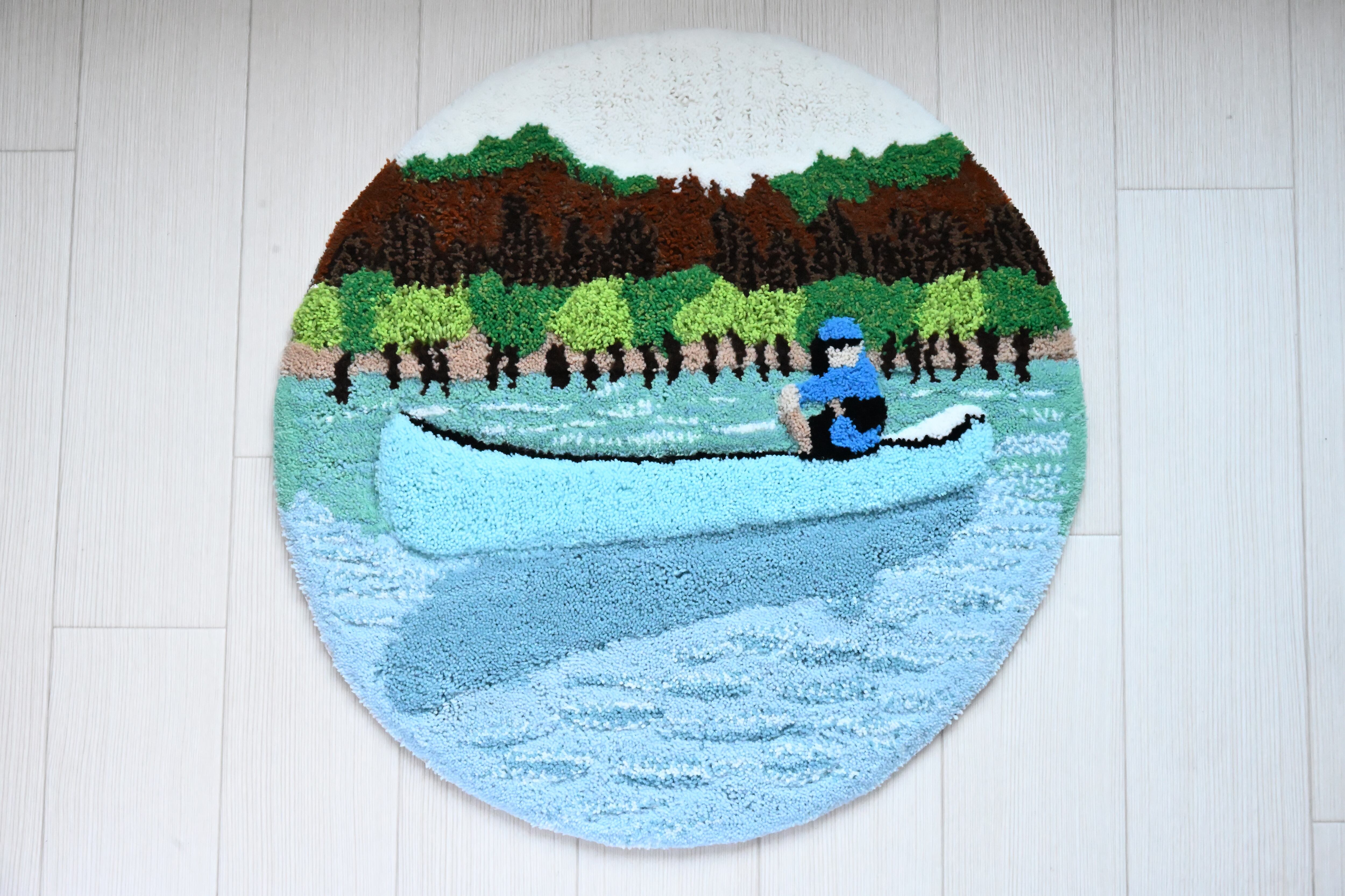 送料＆ギフト無料！40センチのタフティング 「うちの子」ラグマット