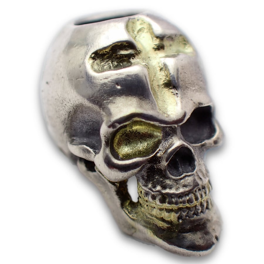 一点もの 限定 『スクワッド スカル ビーズ (クロス OF) 』（ シルバー