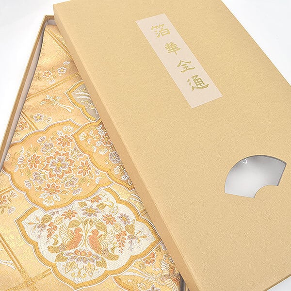 袋帯]【オーダー商品】西陣織 老舗 梅垣織物 謹製 正倉院格子華文 箔華