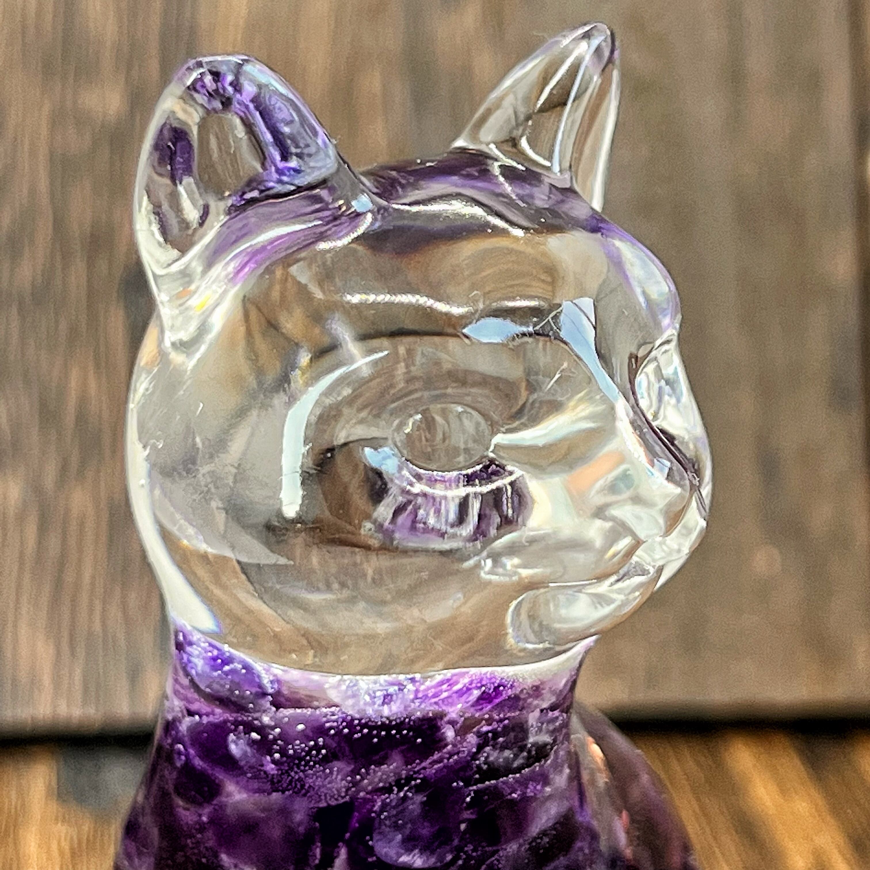 猫の日に！【1点もの】猫 オルゴナイト アメジスト 置物