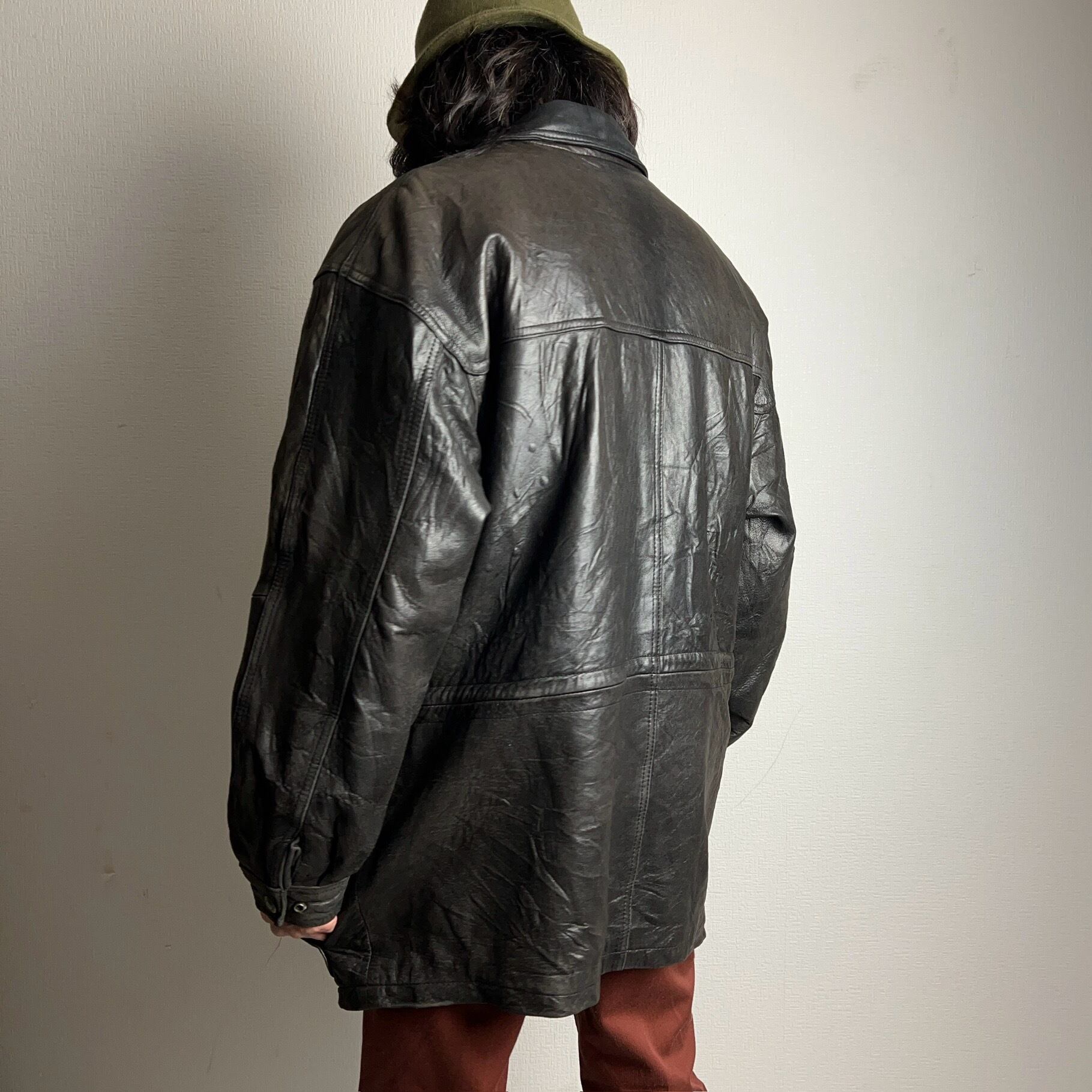 Leather Duffle Coat SIZE L 本革 ダッフルコート レザージャケット