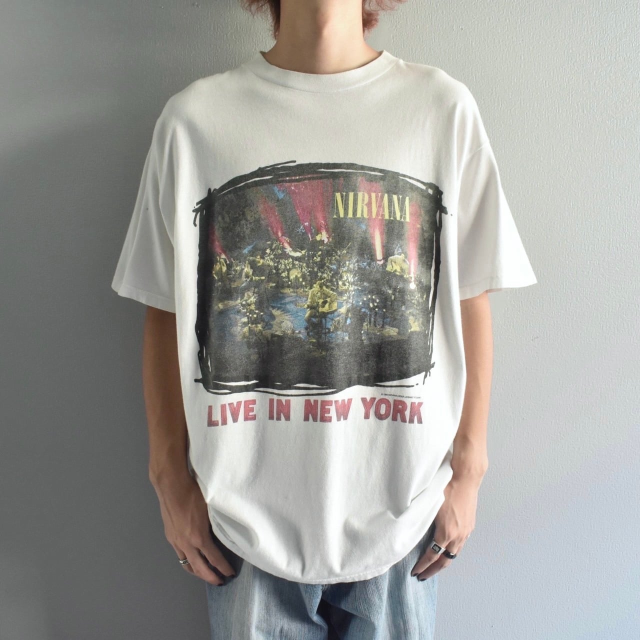 VINTAGE】”NIRVANA”『MTV UNPLUGGED』 90's~ Front Printed Rock T