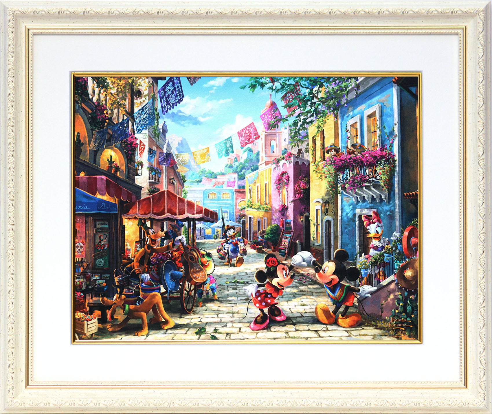ディズニー絵画「ミッキー＆ミニー/イン メキシコ」額縁2種選択可 作品