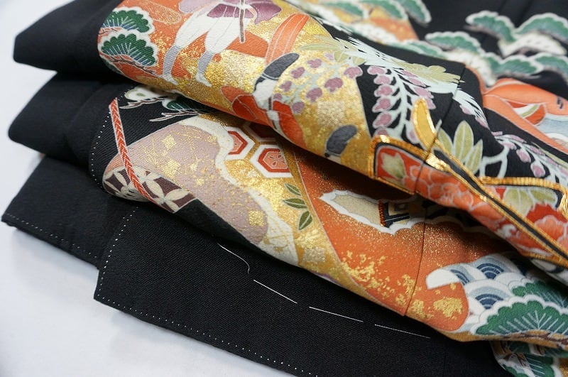 未使用 作家物 金駒刺繍 金彩友禅 黒留袖 比翼仕立て 平安絵巻 正絹