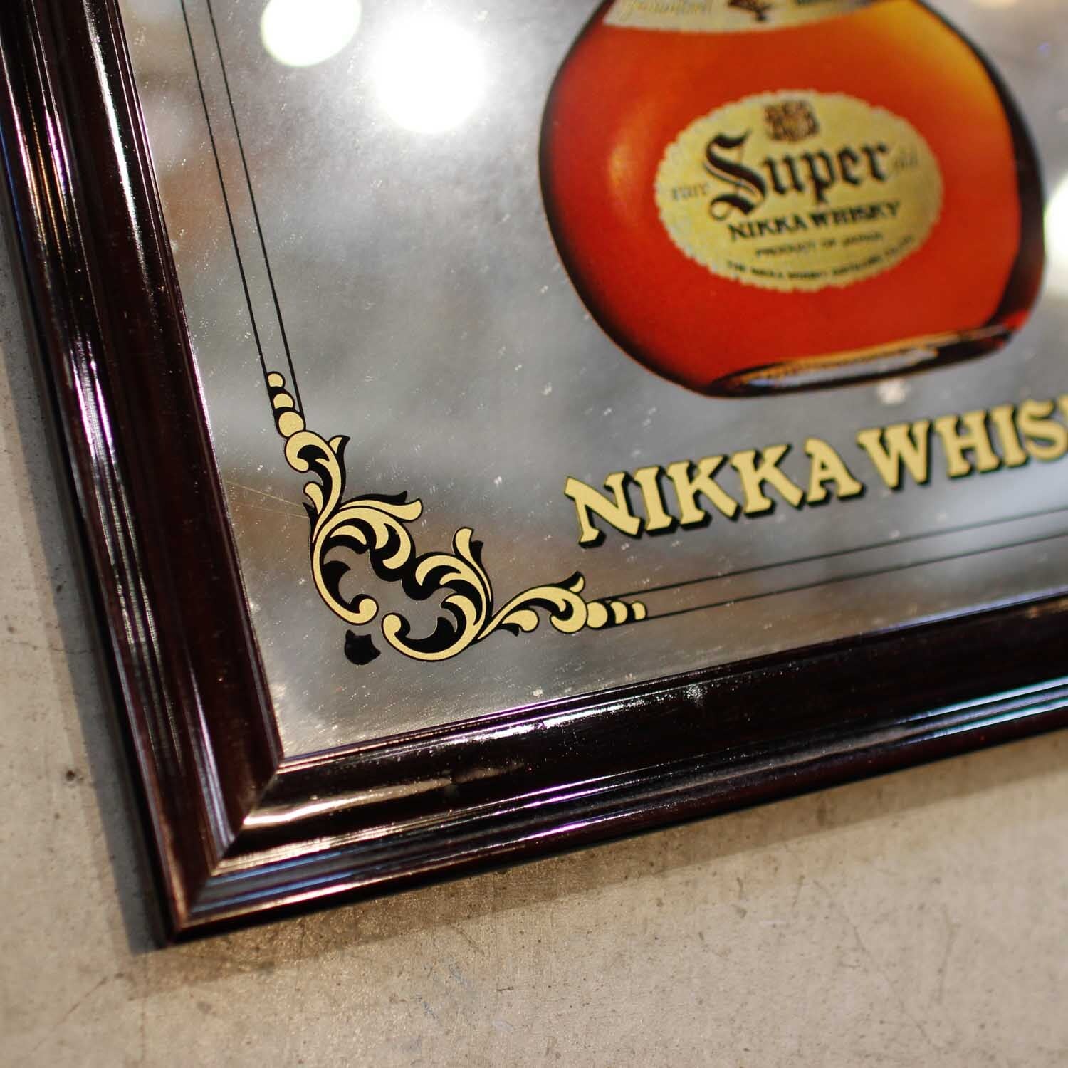 SUPER NIKKA Old WHISKY Vintage Pub Mirror（Bar Mirror） 昭和レトロ