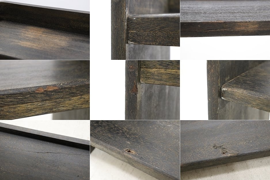 沼津店】 レトロ ラワン 無垢材 本棚 シェルフ 飾り棚 食器棚