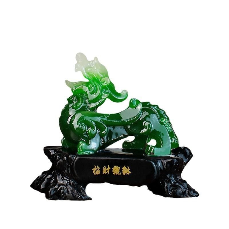 貔貅 ヒキュウ 翡翠 置物 オブジェ 厄除け 縁起物 開運 健康運 仕事運