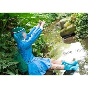 K1619 東方Project 河城にとり 風 鞄付 コスプレ衣装 cosplay