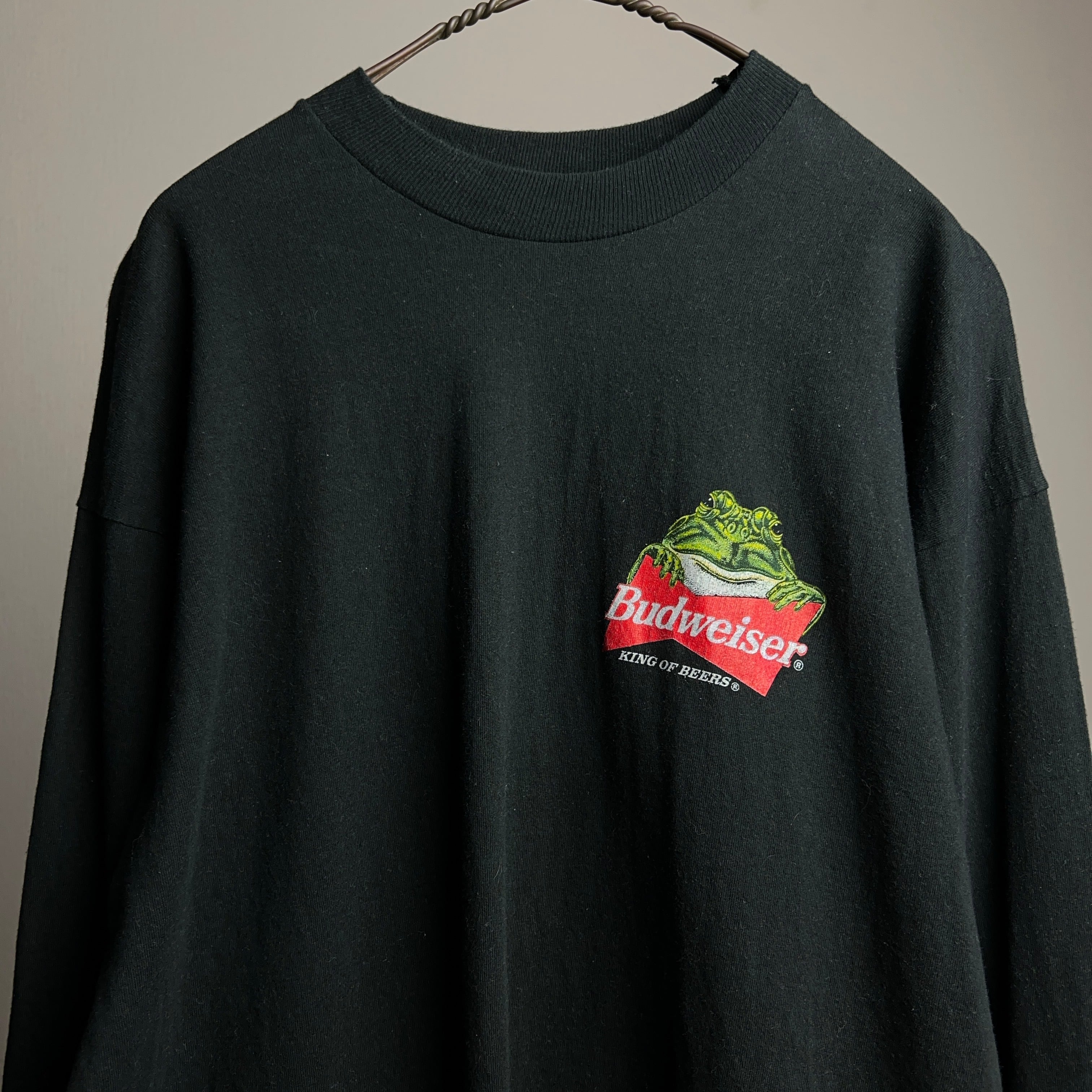 90's Budweiser Beer L/S T-shirt Black SIZE XL 90年代 バドワイザー