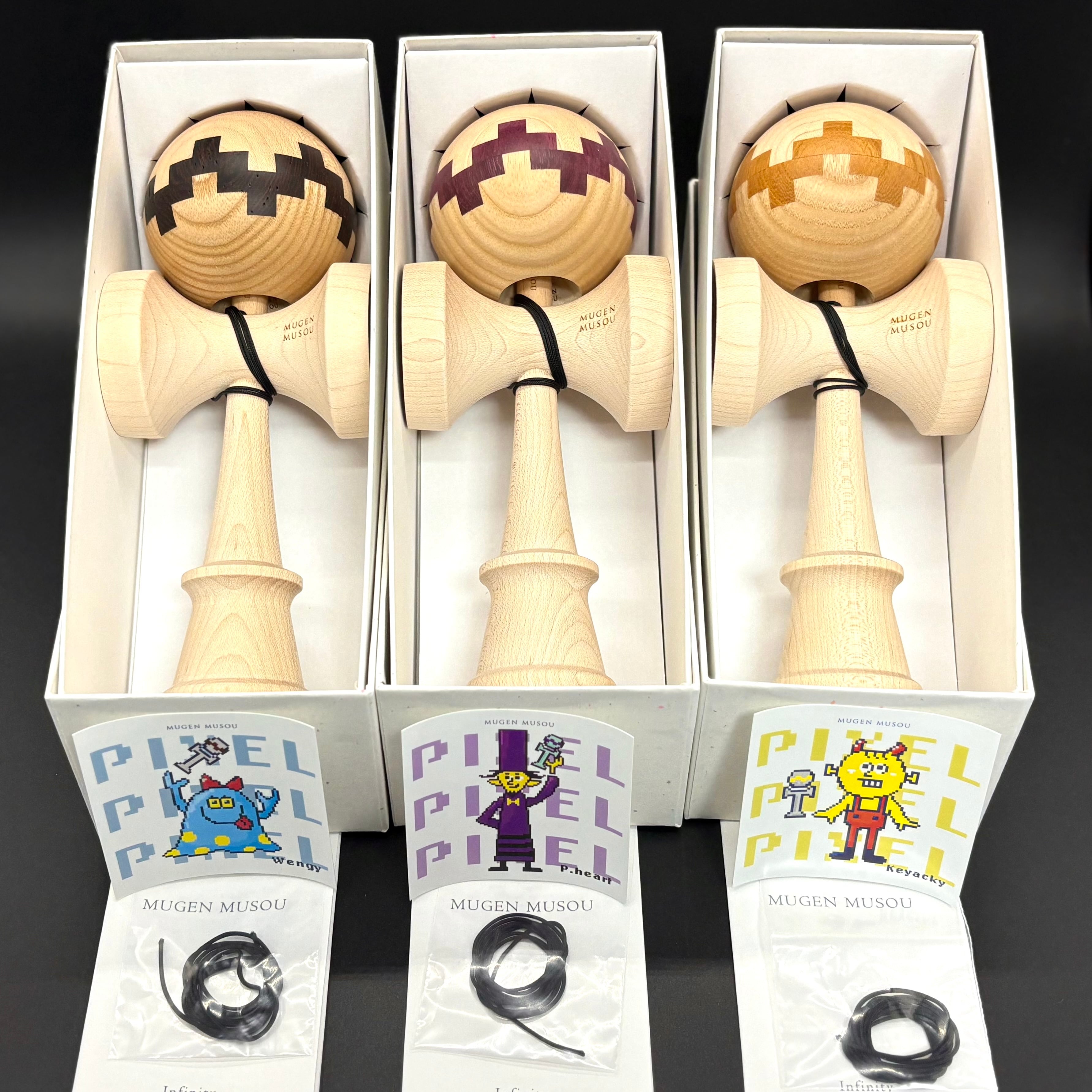 組み木最新モデル】☆けん玉☆MUGEN MUSOU☆INFINITY 「PIXEL