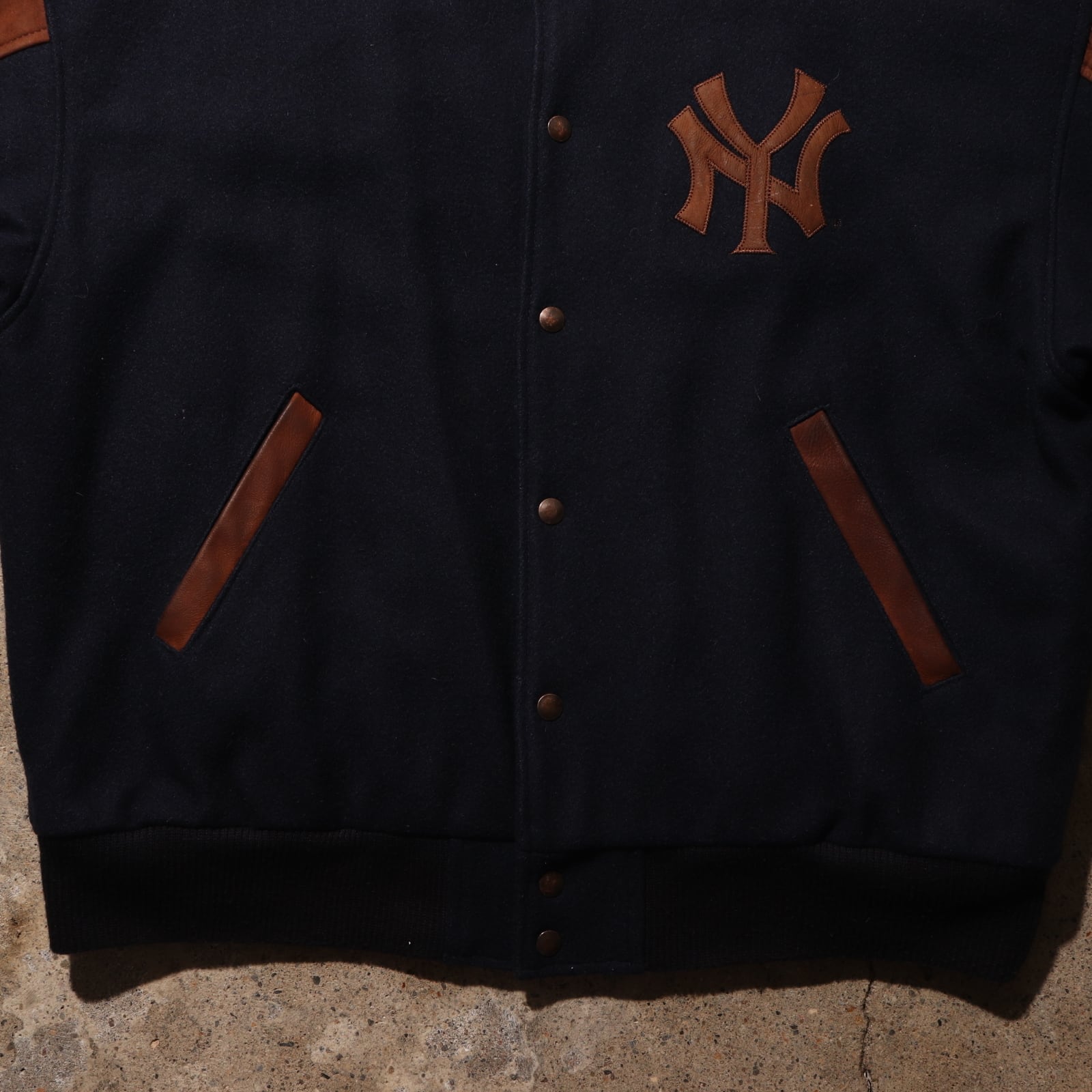 美品 M Adidas Yankees スエードレザー 刺繍 スタジャン ヤンキース