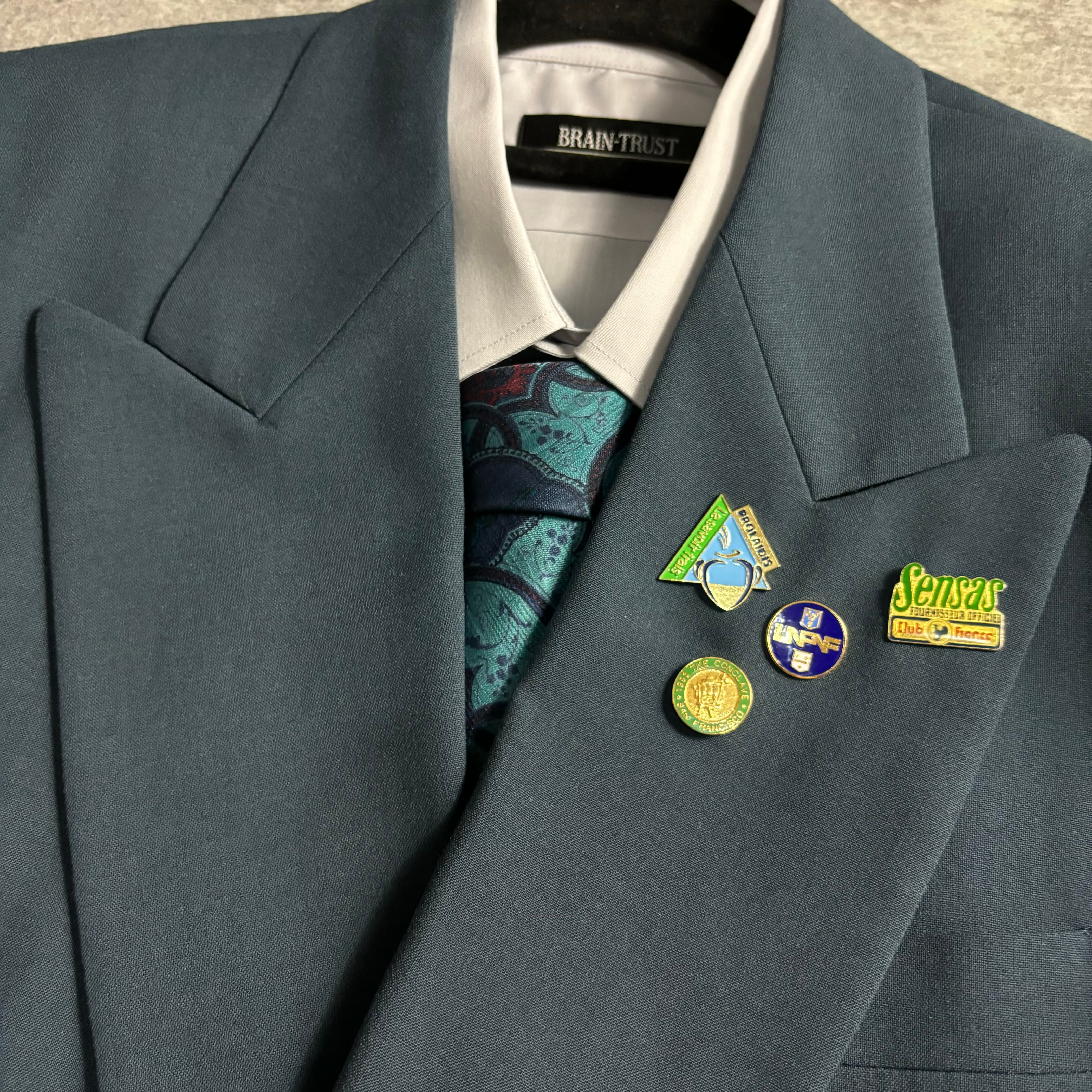 90s 【vintage】ダブルスーツ セットアップ シックグリーン ピンズ | LOST