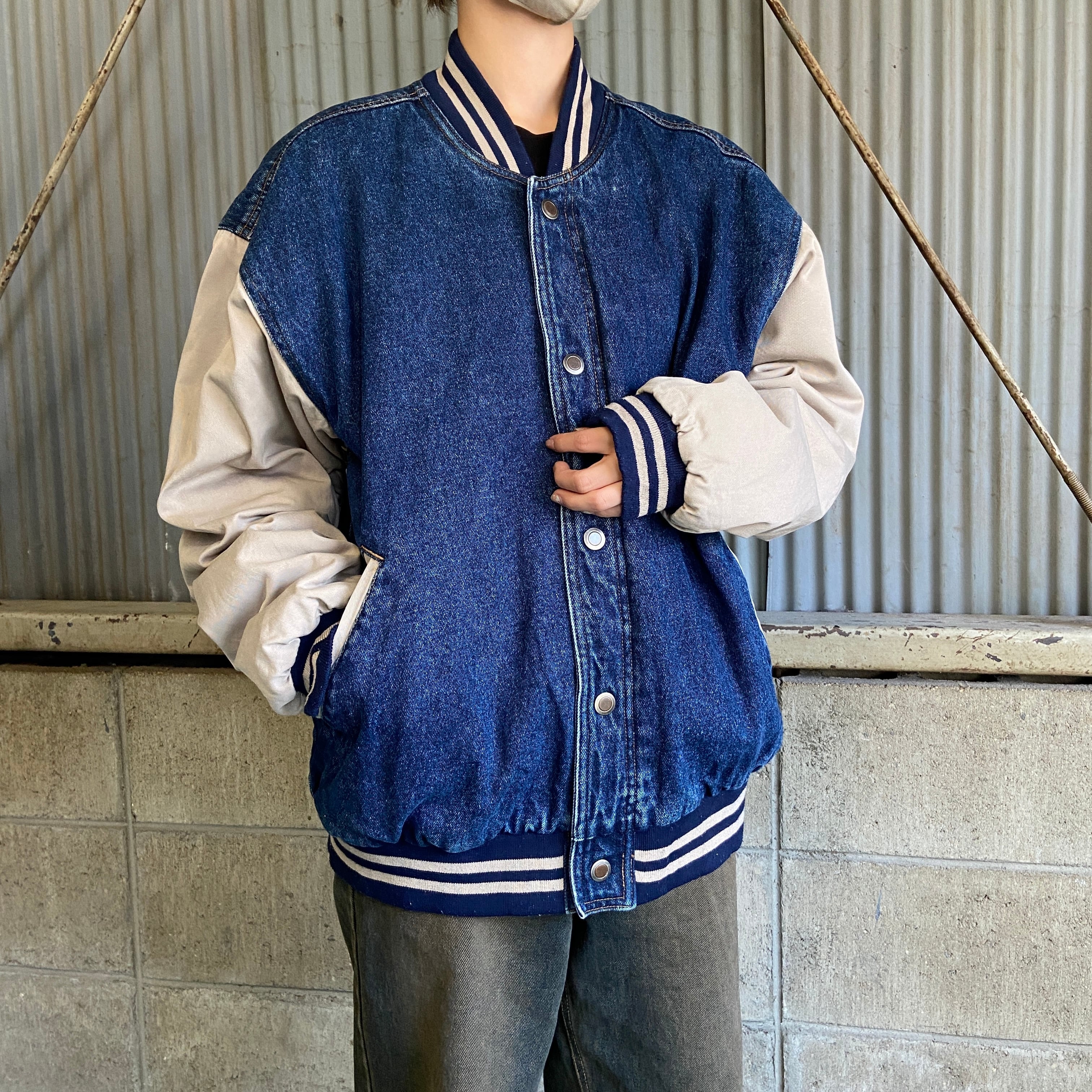 90年代 basic EDITIONS 無地 デニムスタジャン デニムジャケット