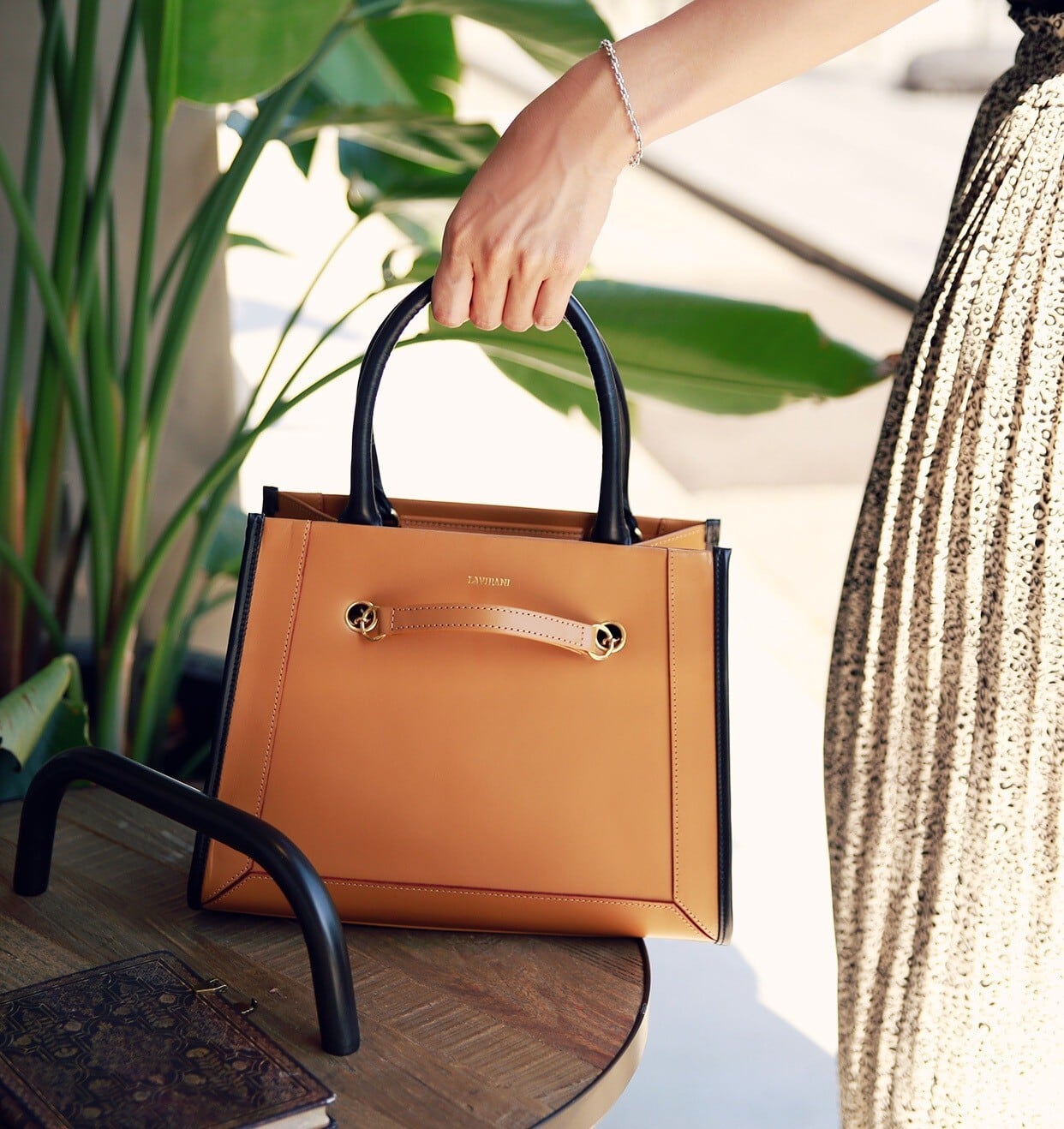 バイカラーバッグ 【キャメル】 | lavirani
