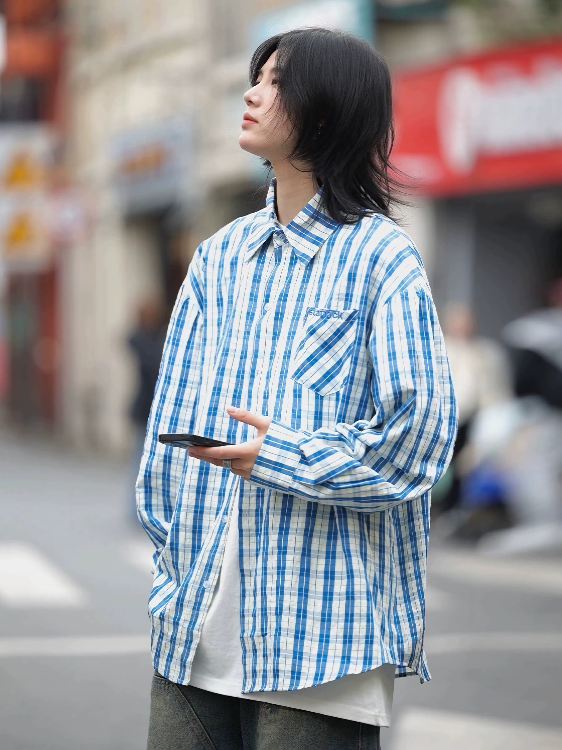 レトロブルーチェックシャツ / Retro Blue Check Shirt | INOCENCE