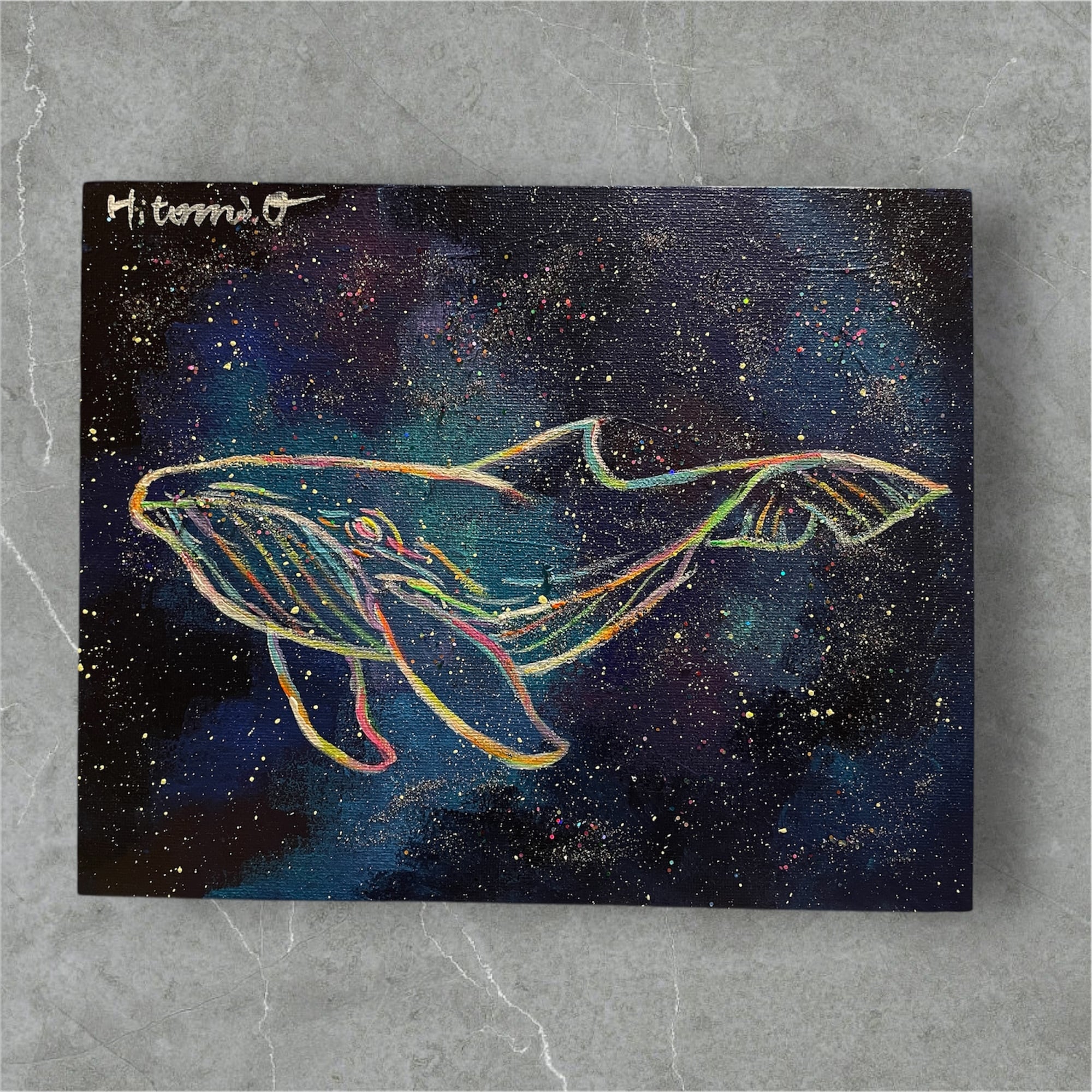 R-1】☆受注制作☆0号キャンバス 油絵 夜空 | Pay ID