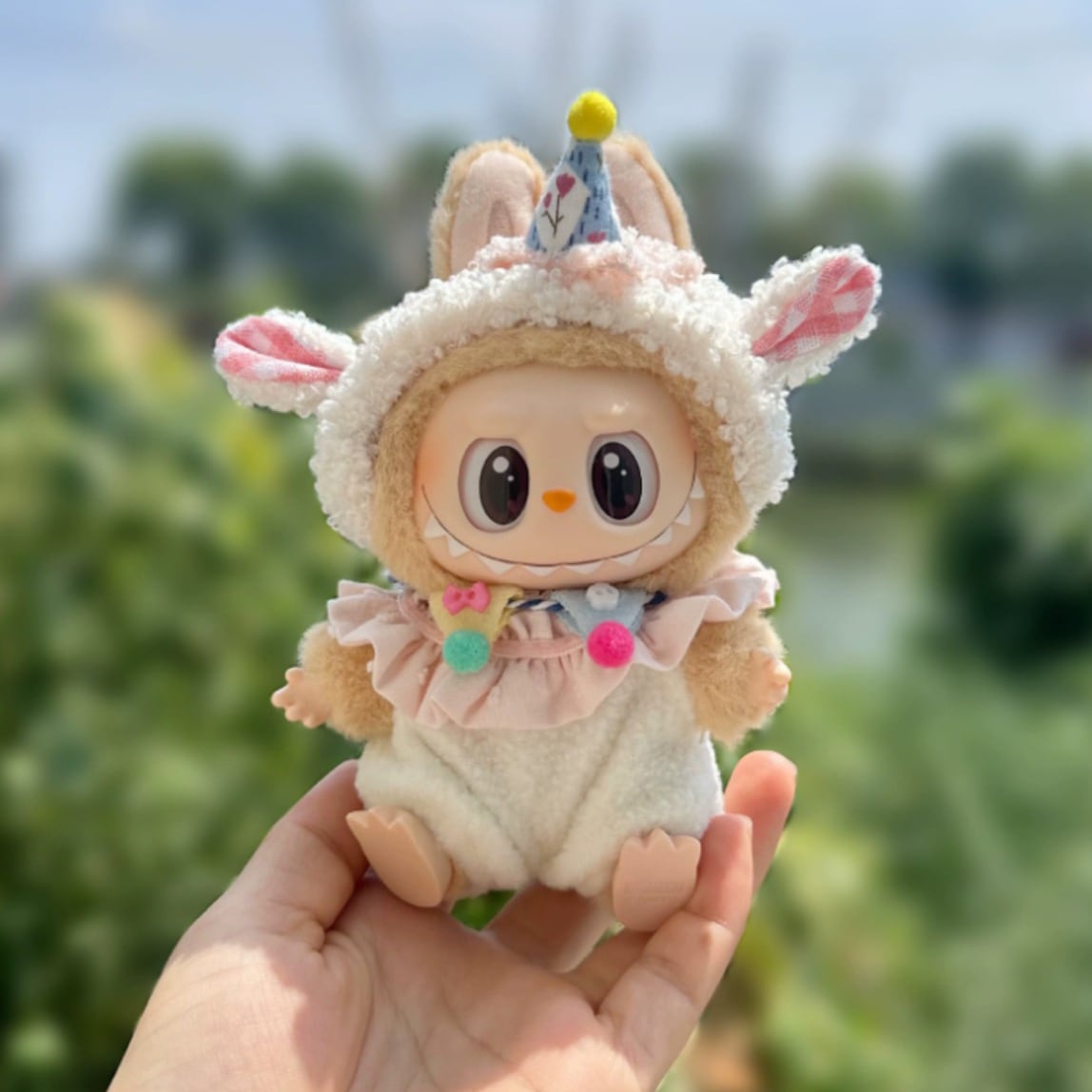 帽子+前掛け+オールインワン+紐】labubu ヒツジ 羊 動物コスチューム