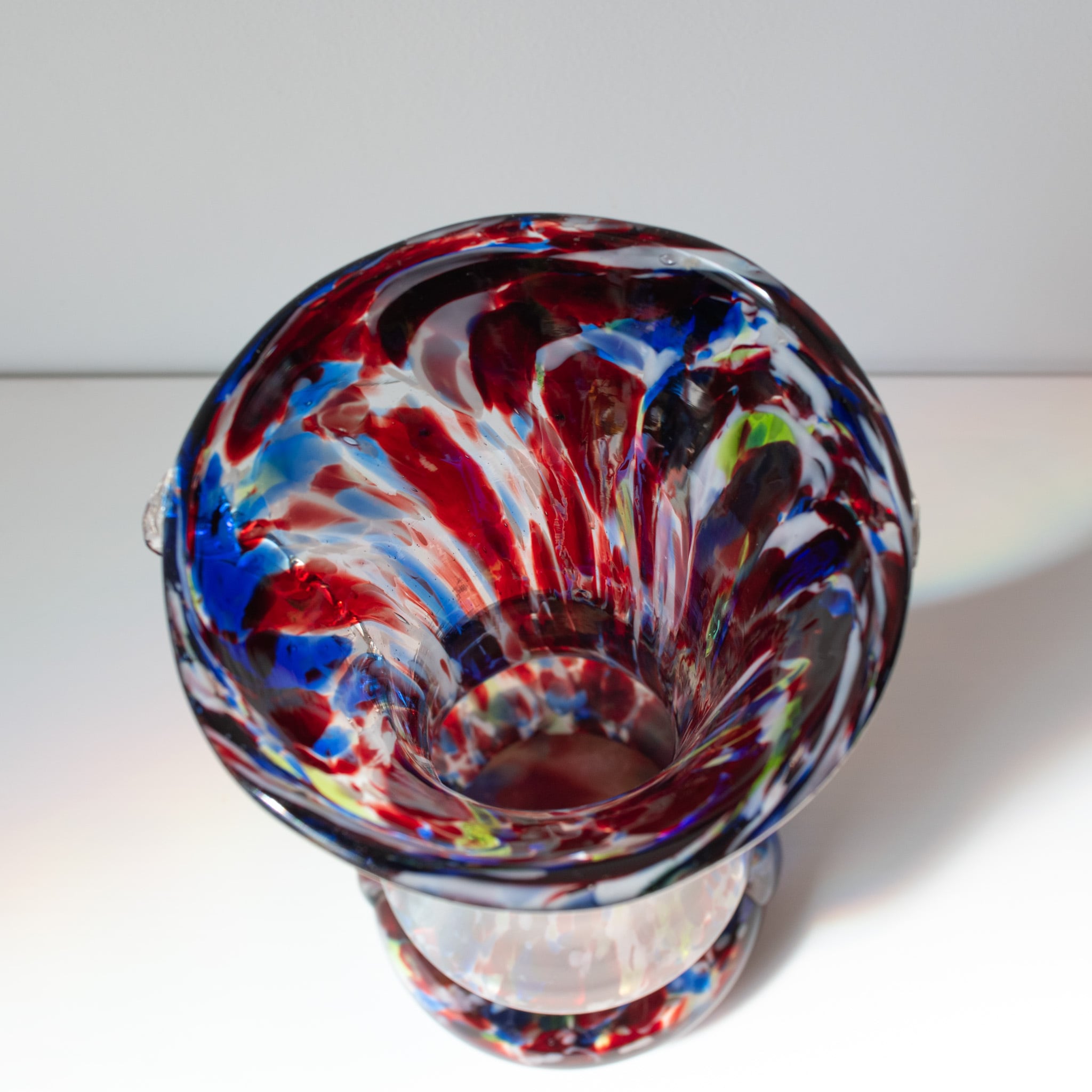 イタリアムラーノガラスの手吹花瓶【ITALY,ヴェネチアガラス】送料無料