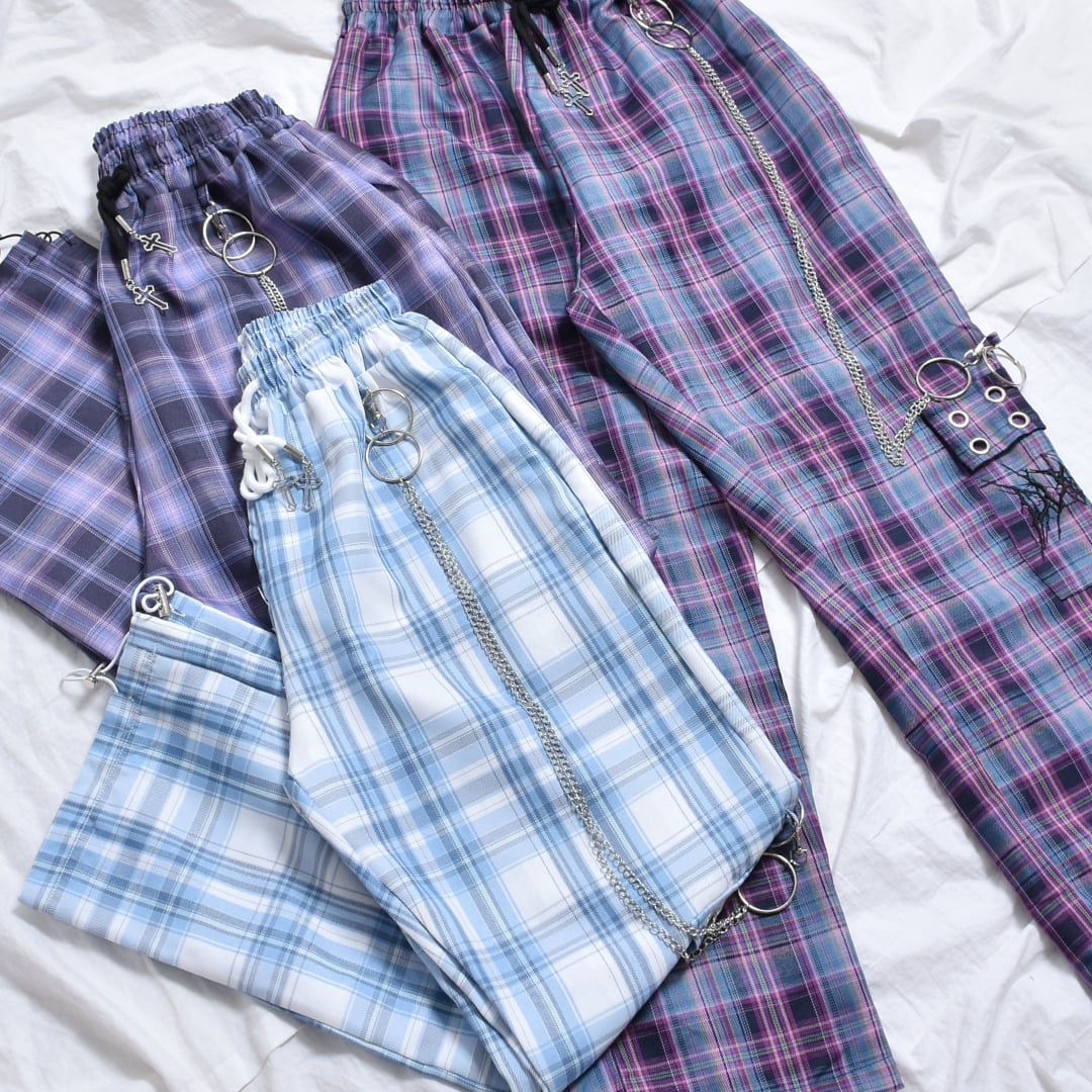 リング×チェーン付きチェックパンツ(3色展開) | VOLCAN&APHRODITE