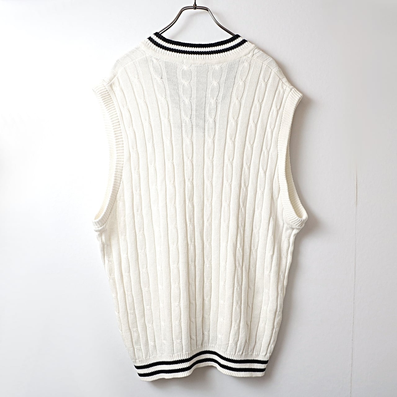 90s FRED PERRY フレッドペリー チルデン ケーブル ニット ベスト 古着