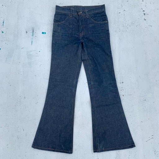 80's Levi's リーバイス 684 フレアデニム Big Bell 濃紺 W28 オレンジ