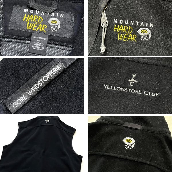 1点物◇マウンテンハードウェア黒フリースベスト中古ジレ古着メンズML