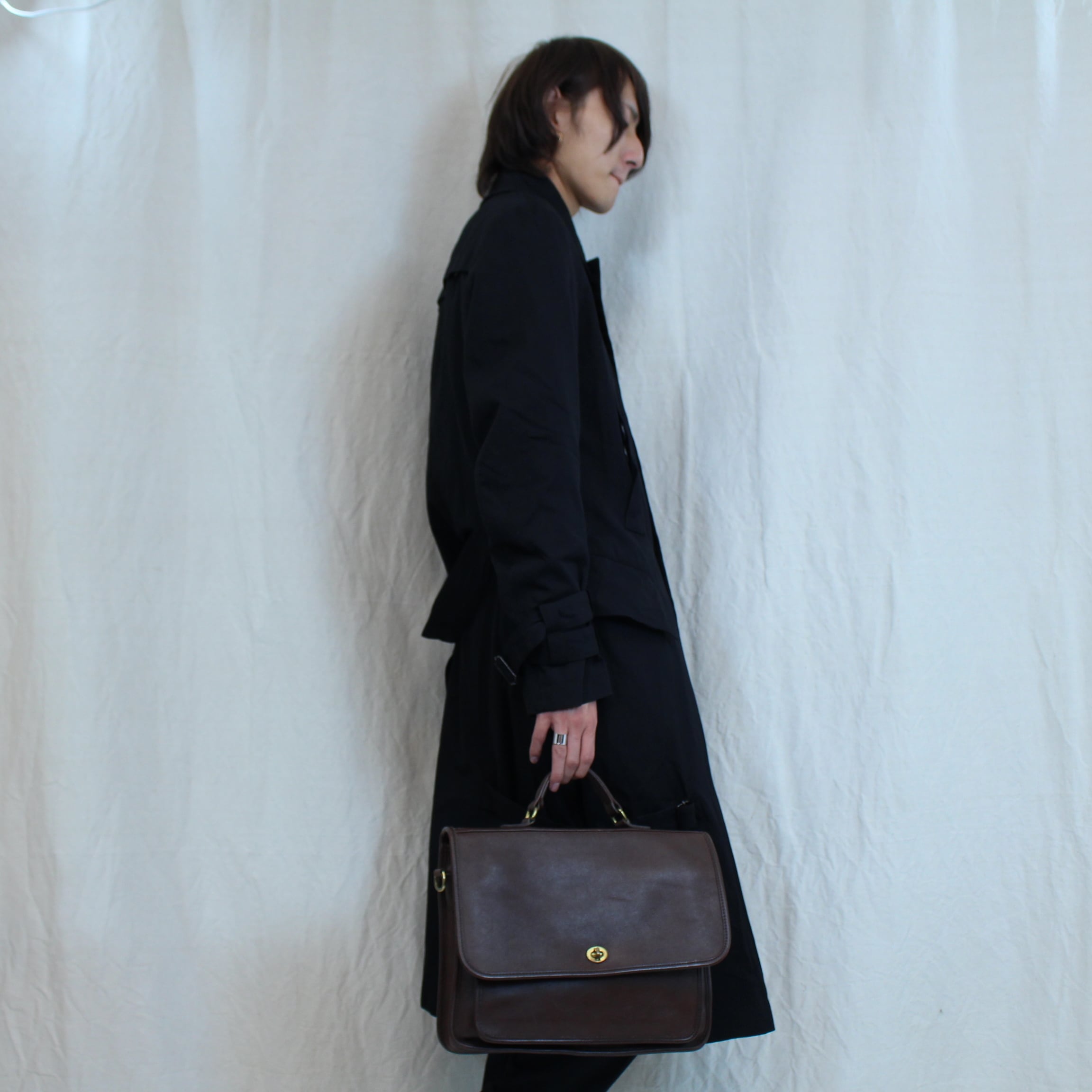 2000000010175 OLD COACH TURN LOCK LEATHER BUSINESS BAG MADE IN USA