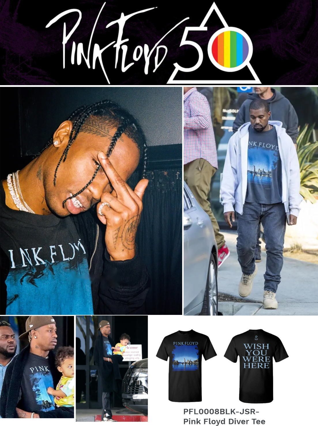 送料無料】トラビススコット カニエウエスト着用 PINK FLOYD ピンク