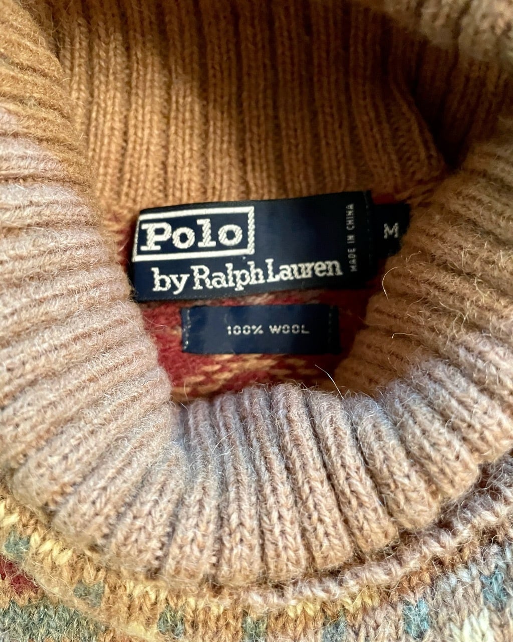 90年代 Polo Ralph Lauren ハンドニット フェアアイル タートルネック