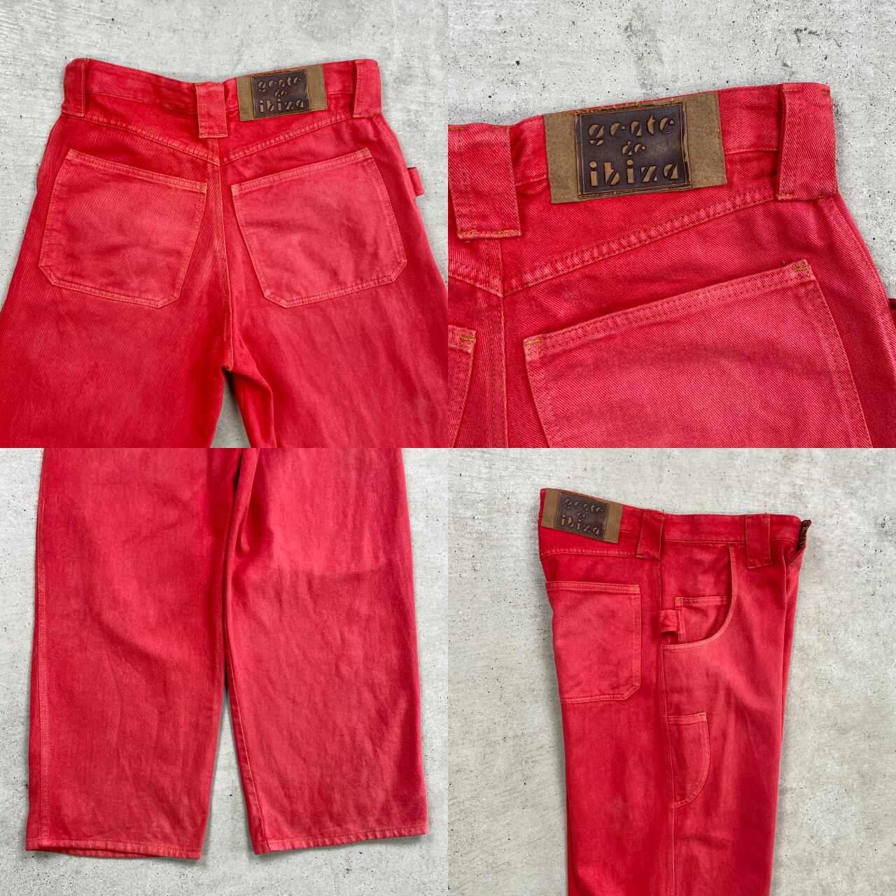 GENTE de IBIZA カラーデニムパンツ ワイド ペインターパンツ メンズ