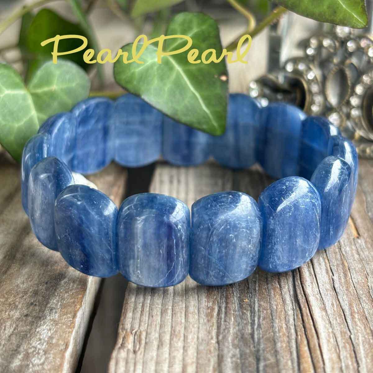 キャッツアイ効果の美しい＊高品質カイヤナイトバングルブレスレット