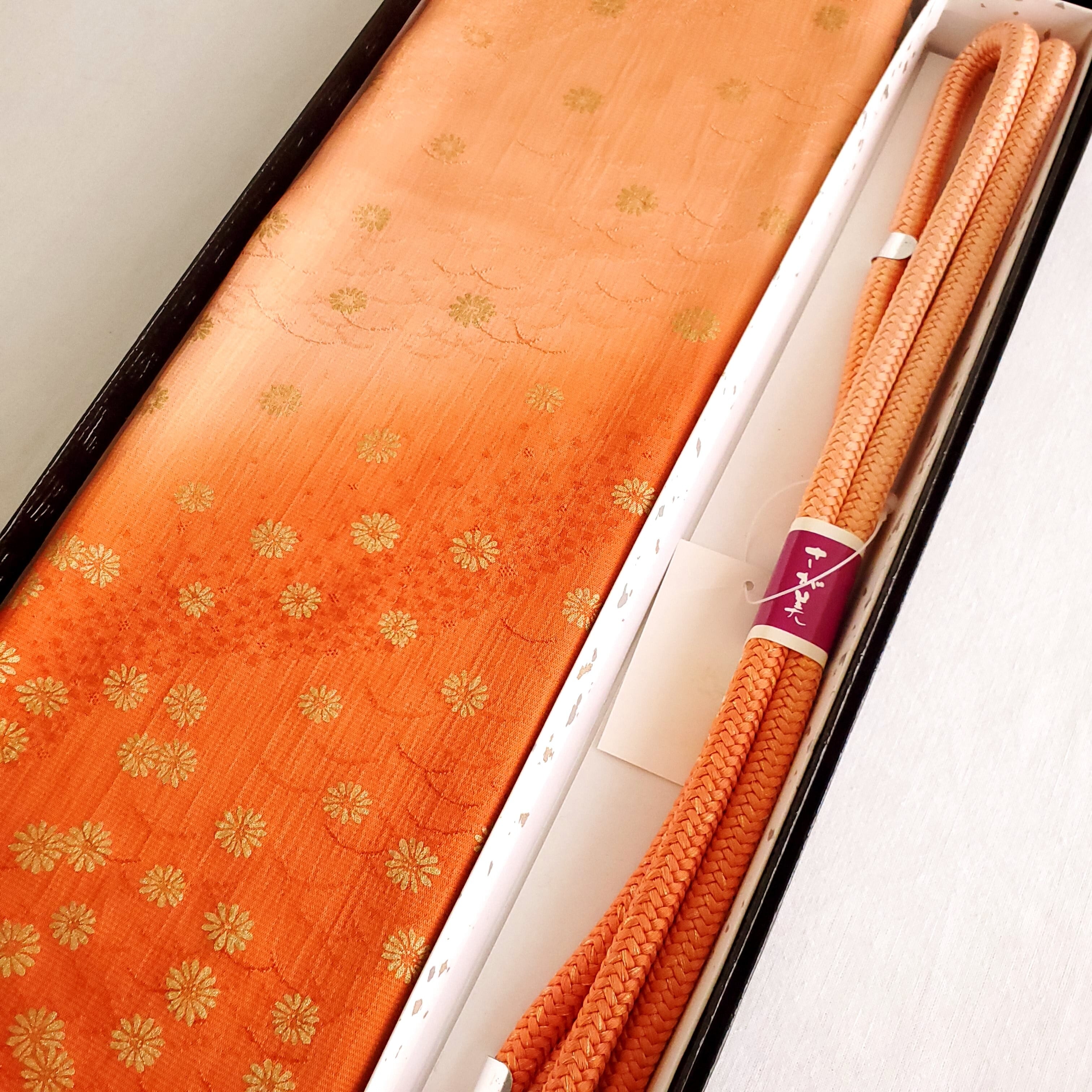 正絹 帯揚げ・帯締めセット オレンジ系 | アンティーク雑貨・家具・骨董品