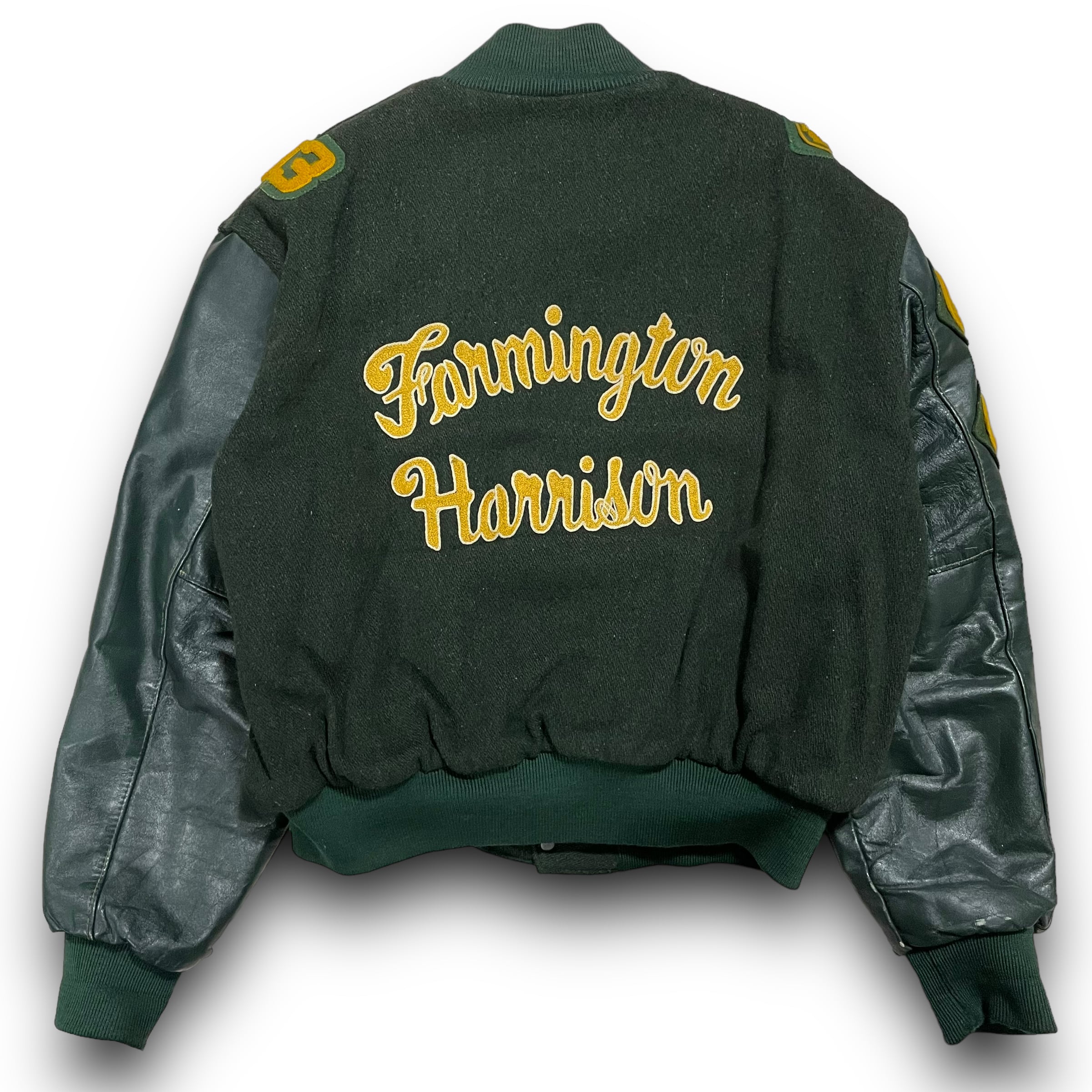 L】【90年代】USA製 HOLLOWAY ホロウェイ スタジャン 袖レザー | 古着