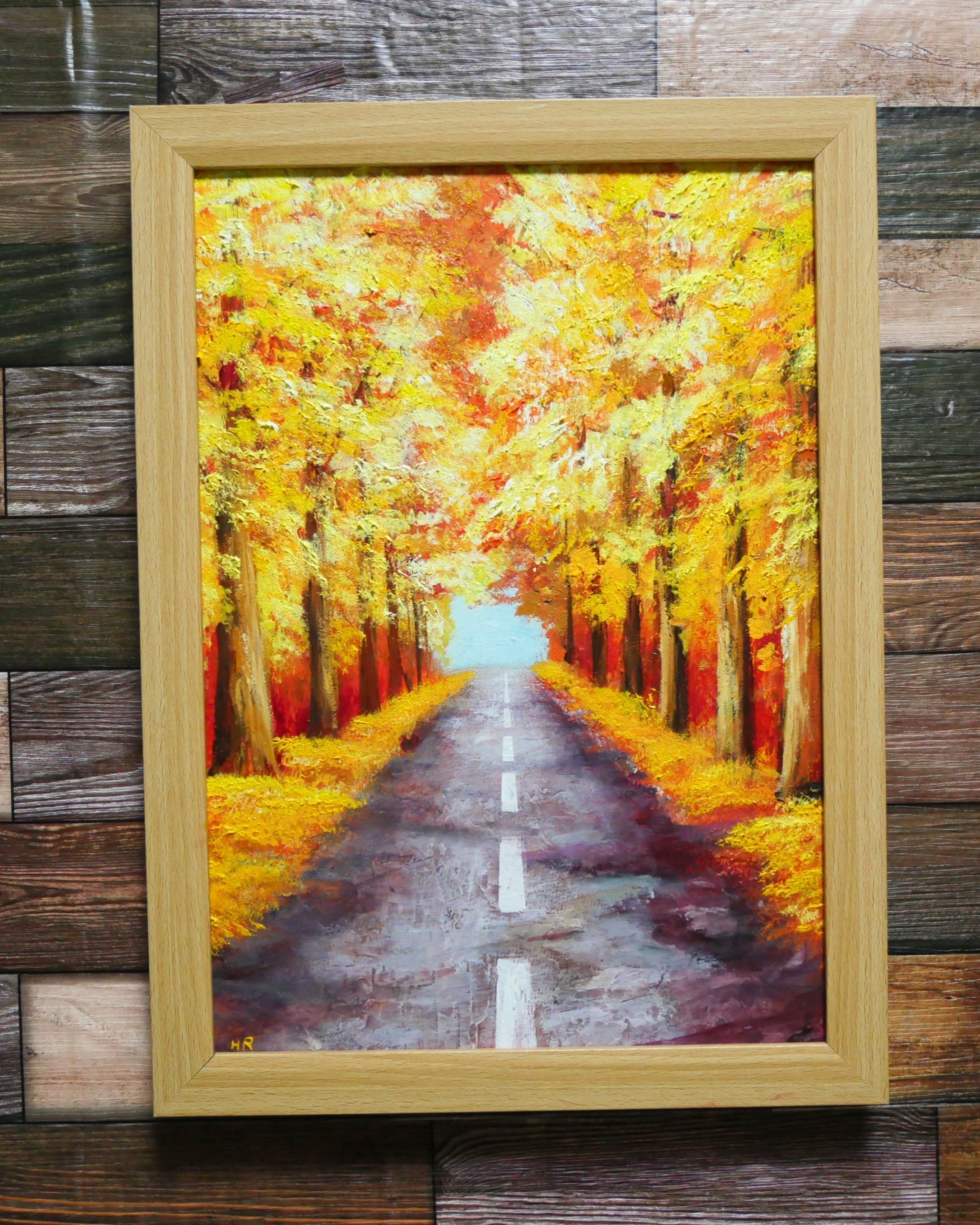 油絵 絵画 【銀杏並木の道】 | HIROSHI1990