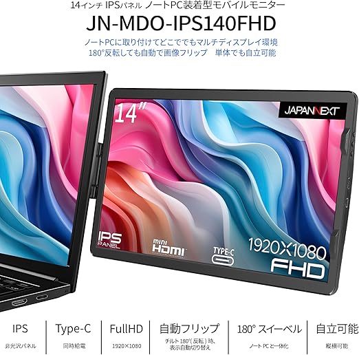 Laptomo Laptomoトリプルモニター15.6インチFHD1080Pデュアルモバイル