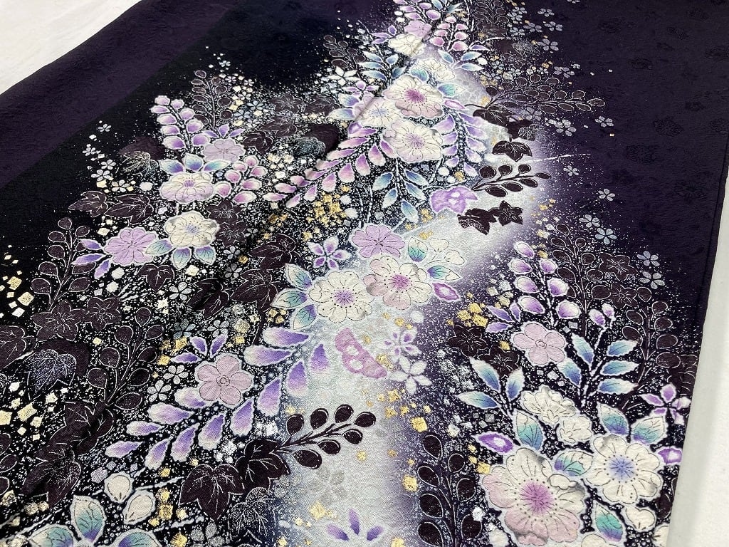 翠山工房 辻が花 絞り トールサイズ やまと誂製 美品 訪問着 正絹 紫