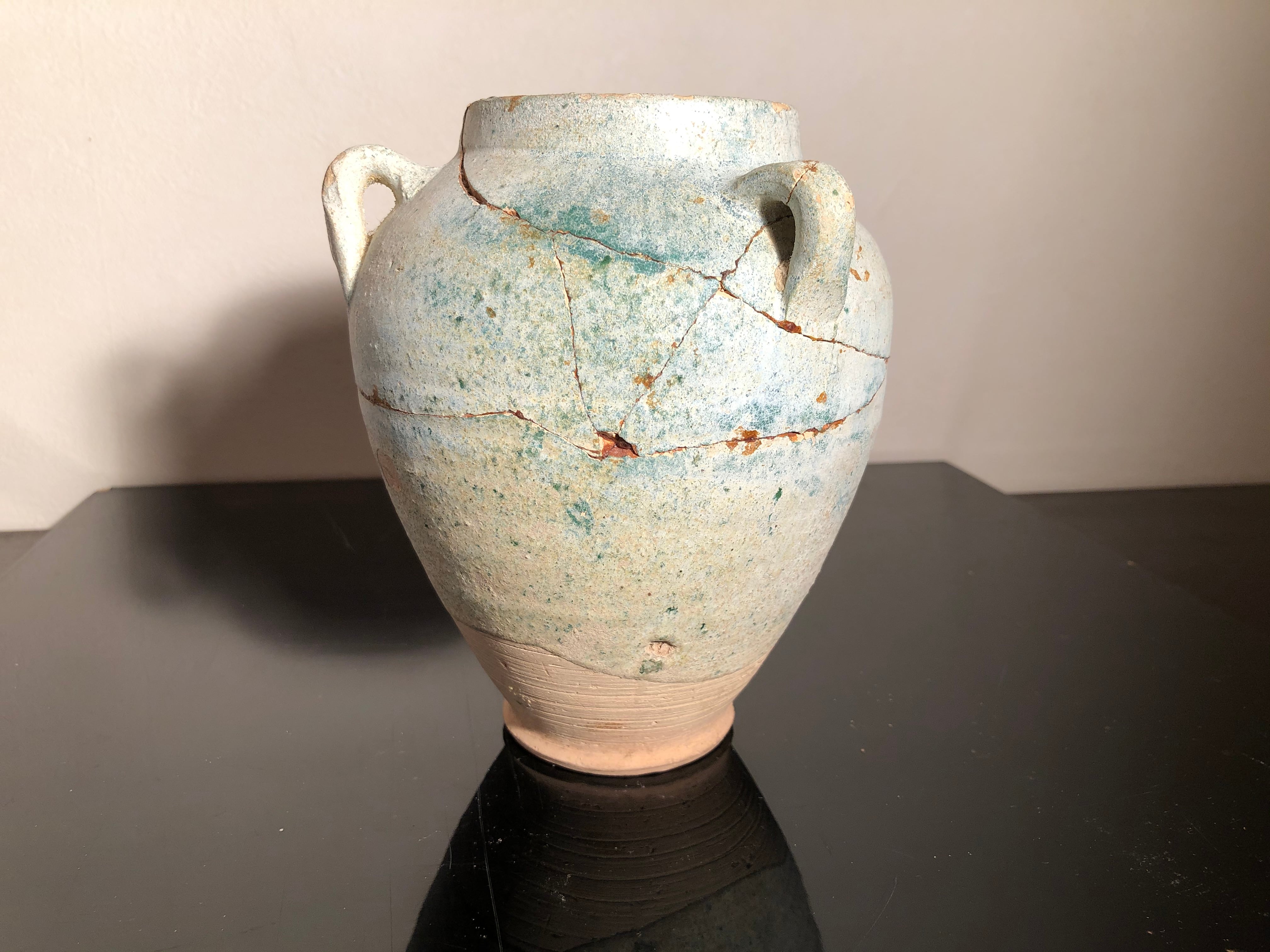 青釉三耳壺 ペルシャ 12世紀 | 骨董会館 BASEオンラインショップ