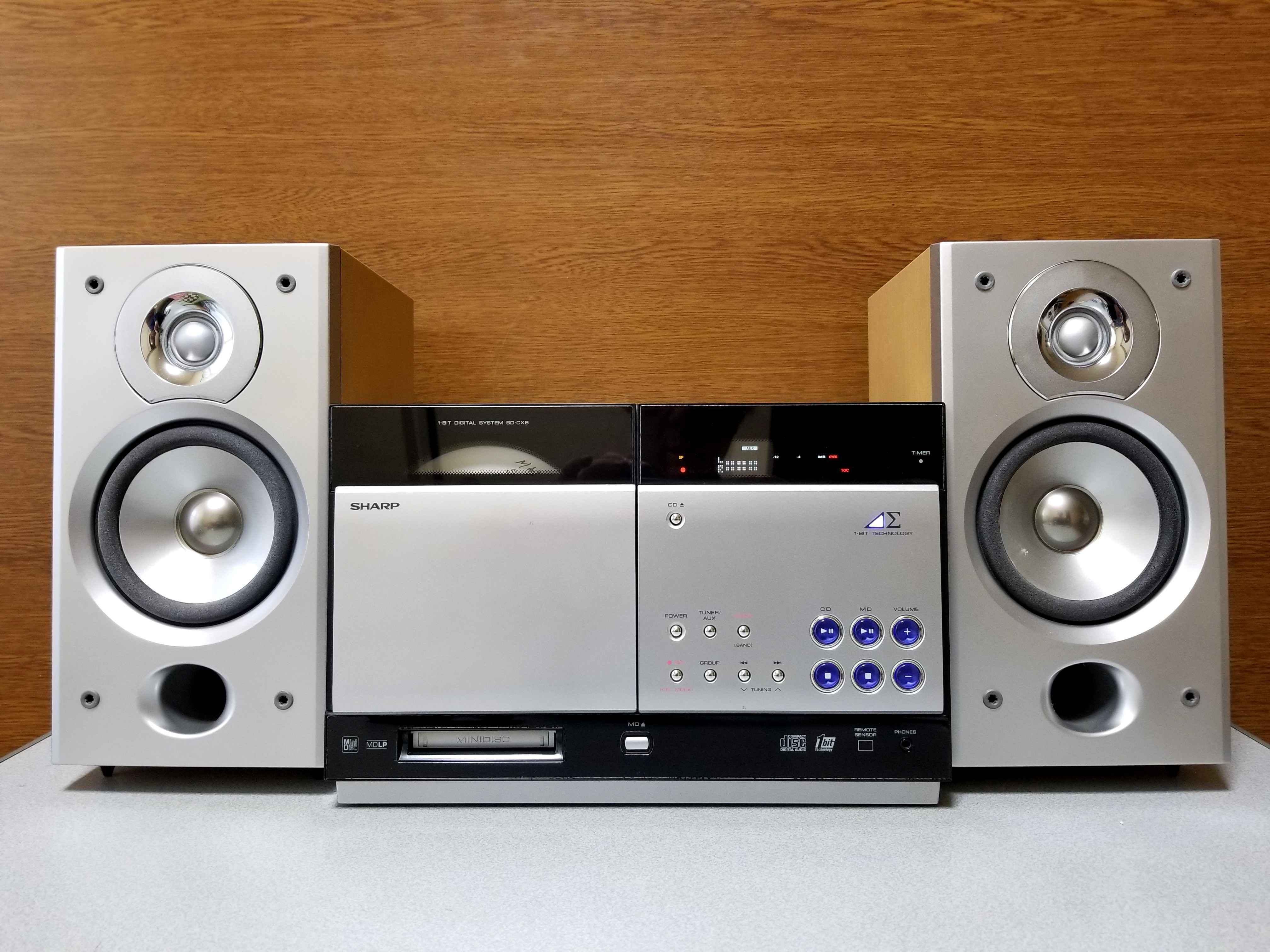 1ビットデジタルシステム SHARP SD-CX8 MD & CDコンポ 綺麗な完動品