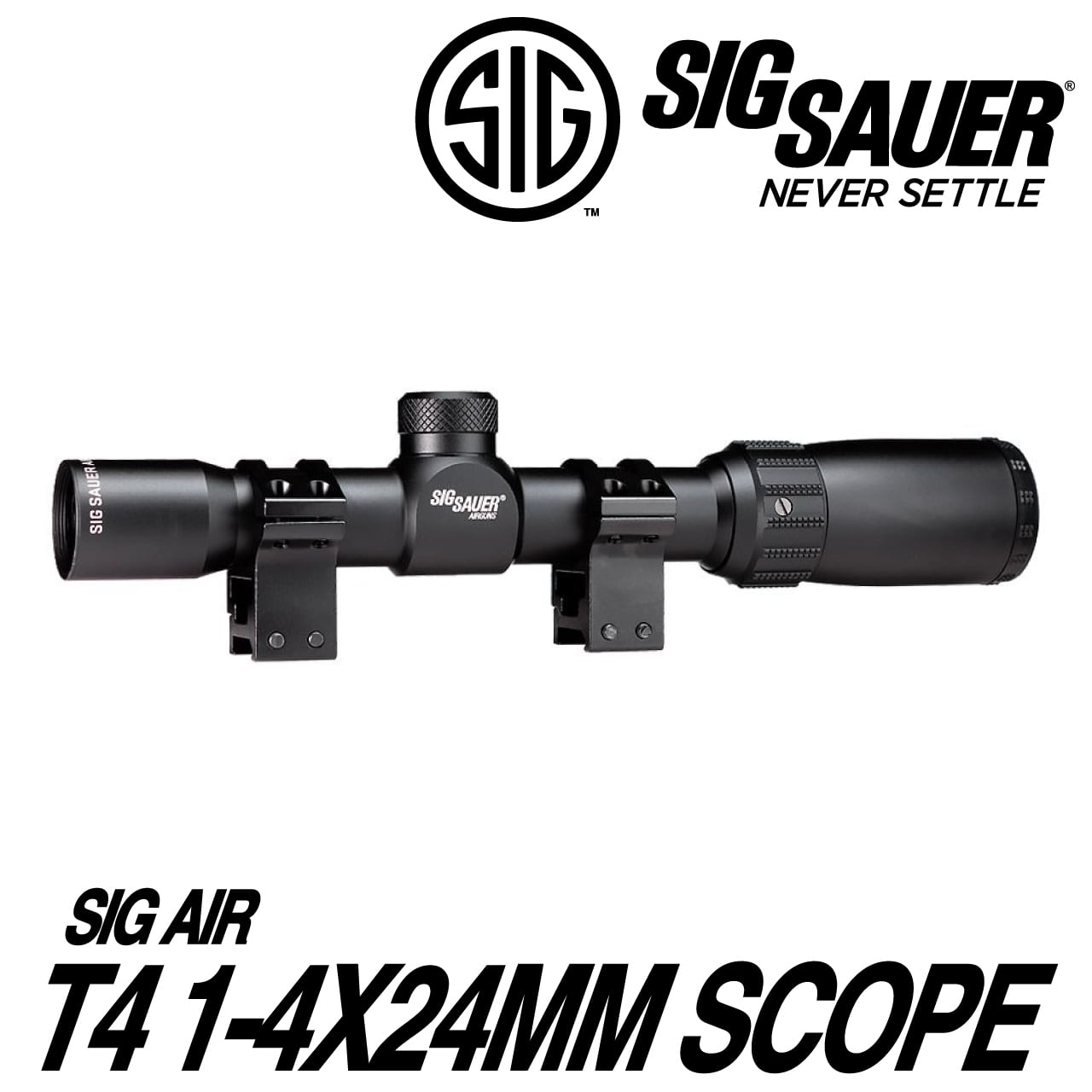 SIG SAUER SIG AIR SCOPE 1-4X24 MIL DOT RETICLE BLACK(AIR-T4