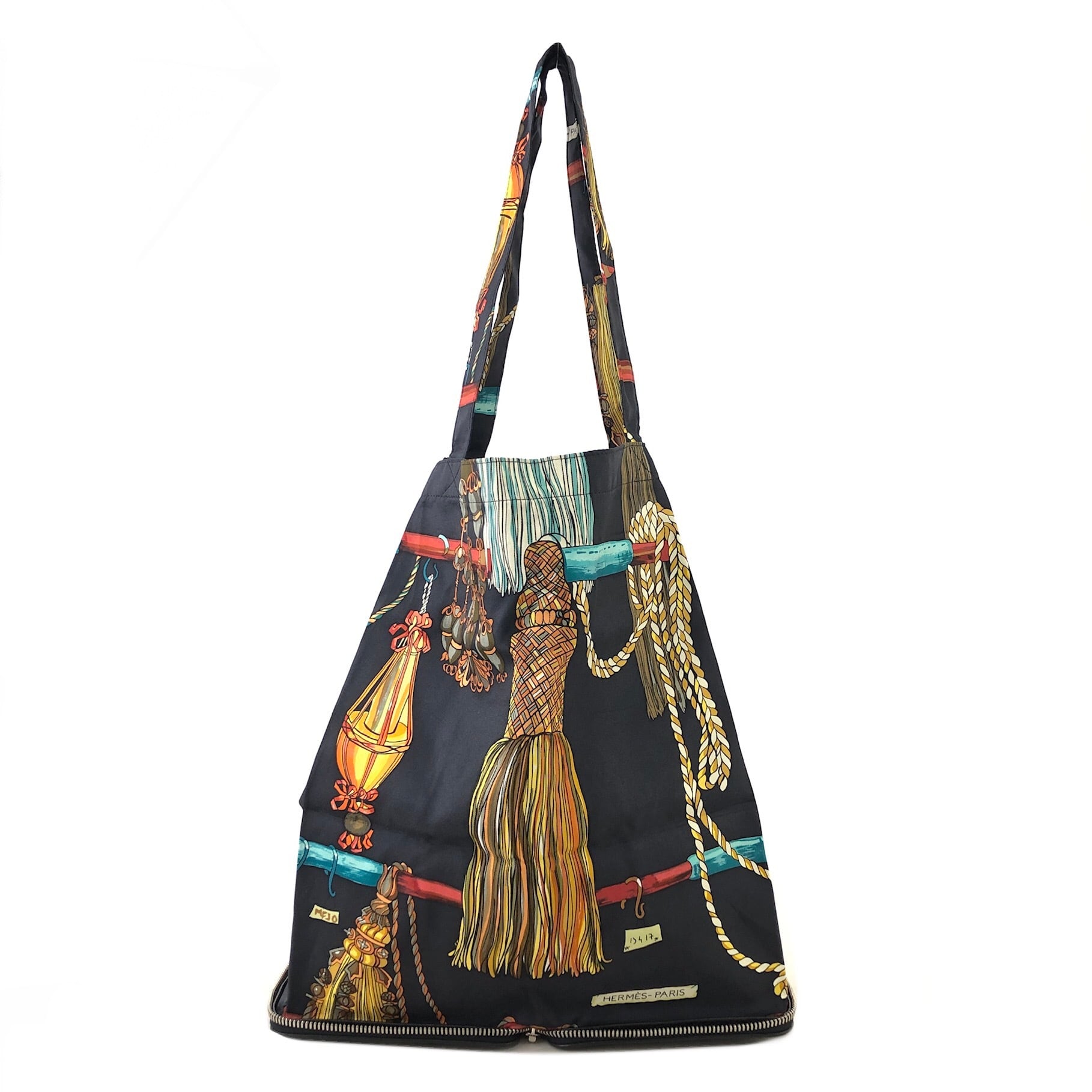 HERMES エルメス シルク レザー シルキーポップ エコバッグ トート