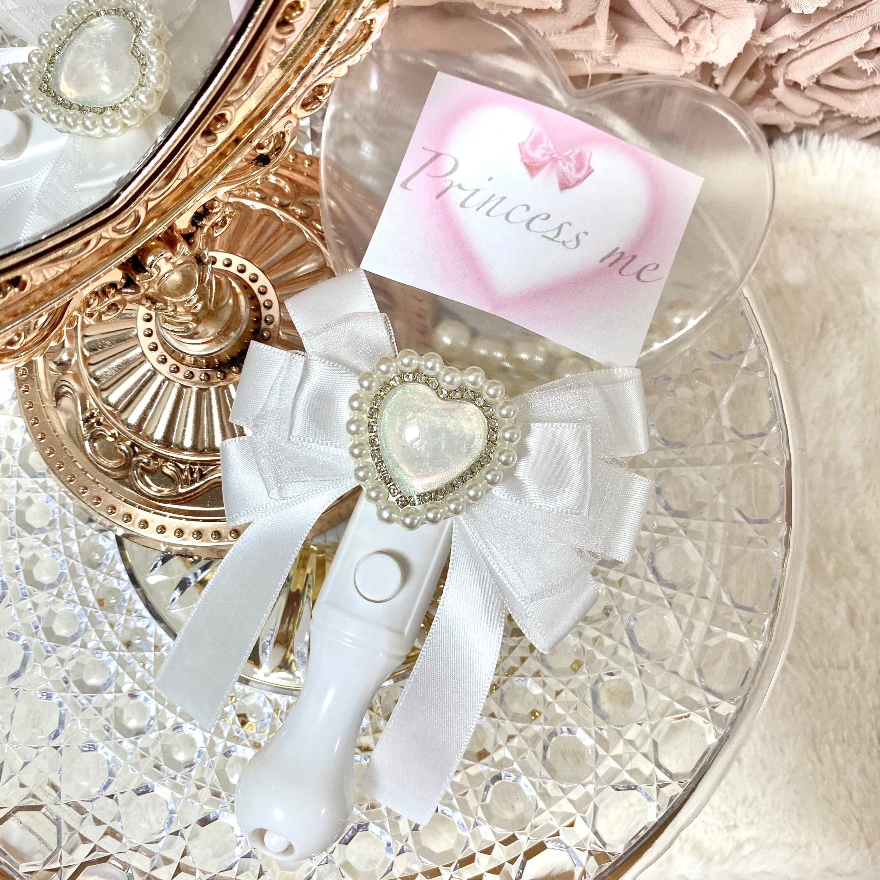 パールハートメンバーカラーキンブレリボン/ペンライトリボン(ホワイト