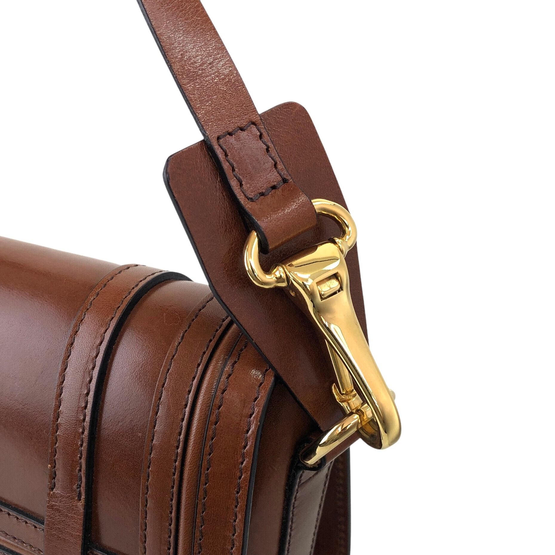 BURBERRY バーバリー ショルダーバッグ ブラウン ロゴ レザー vintage