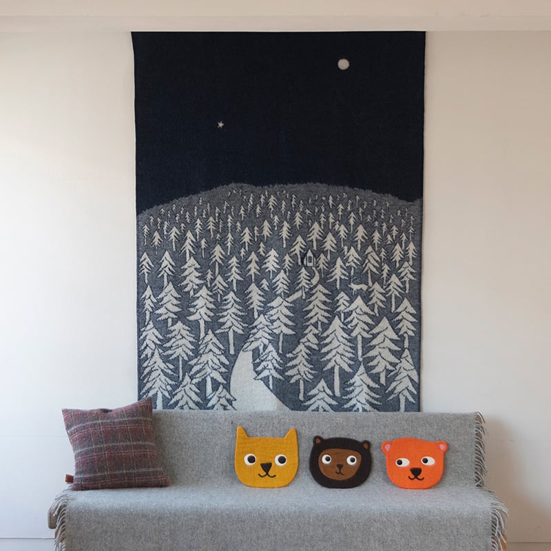 ウール シングルブランケット HOUSE IN THE FOREST by mina perhonen