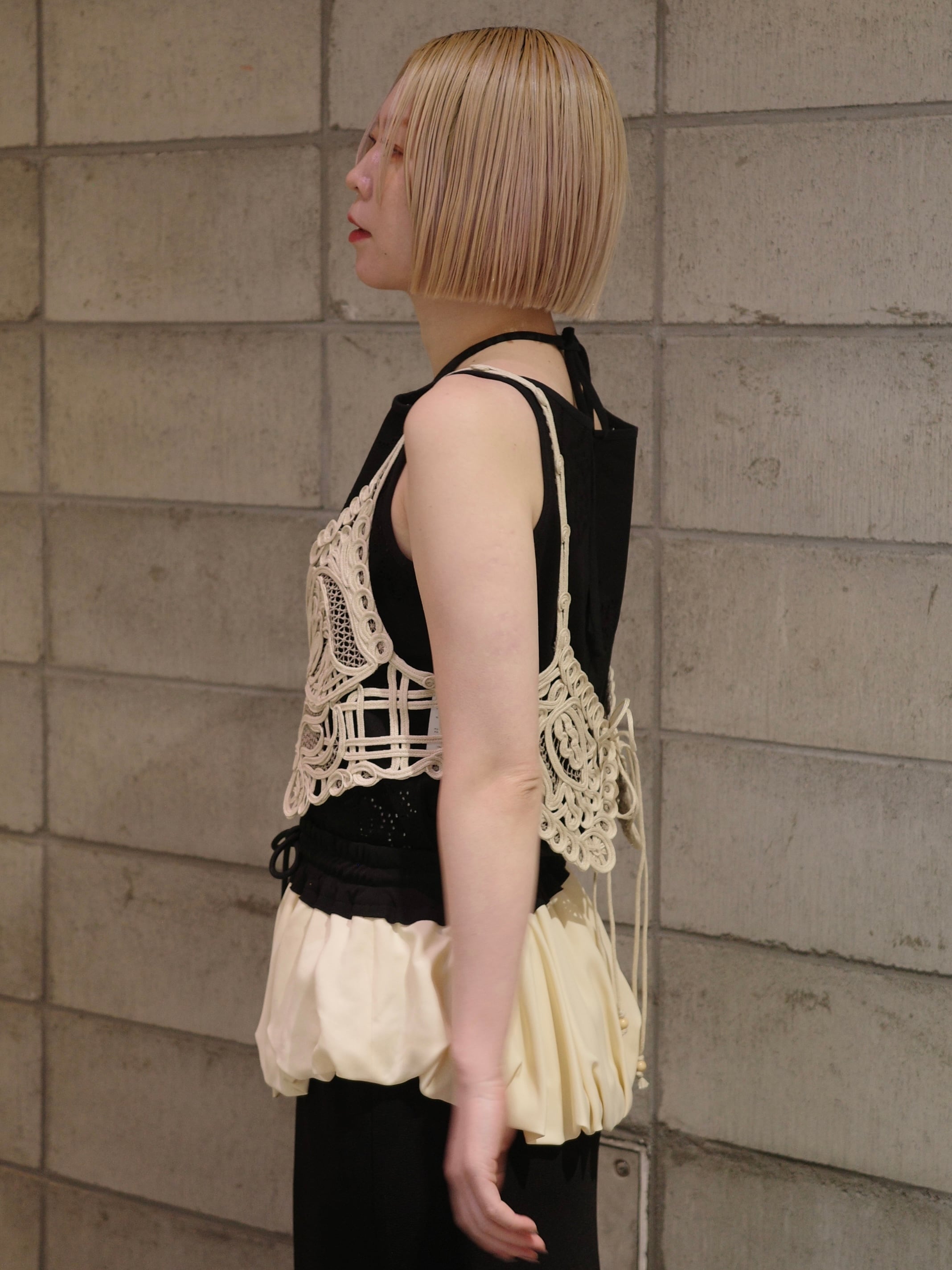 25SS】Mame Kurogouchi マメ クロゴウチ / Cording Embroidery Vest