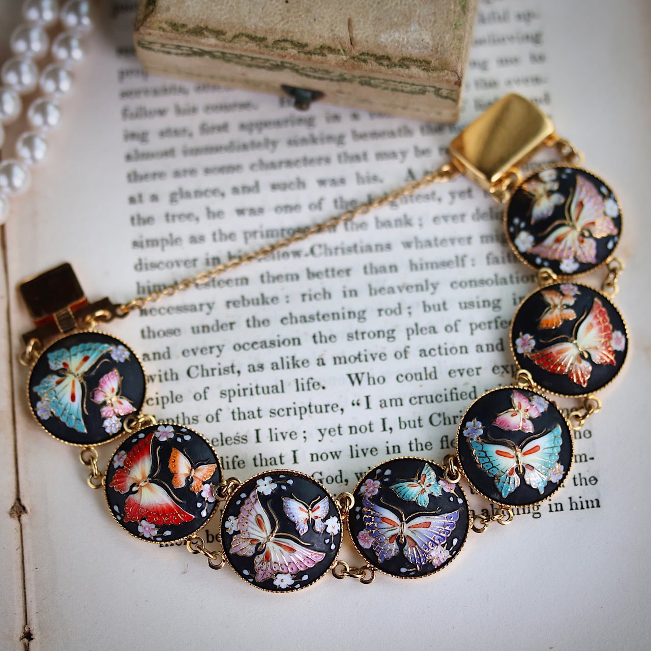 貴重】 トシカネ 俊兼 花蝶図 ヴィンテージブレスレット 里帰り品