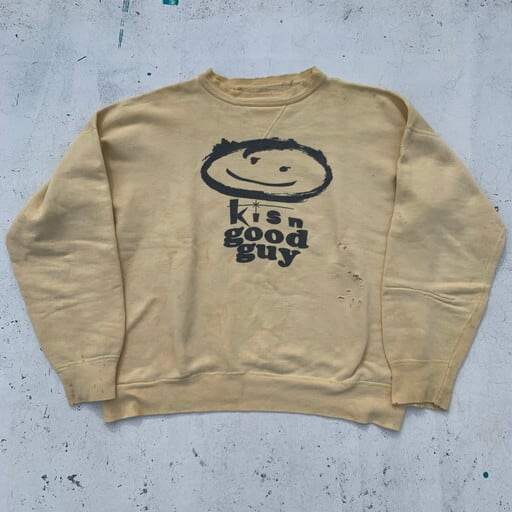 60's KISN GOOD GUY 前V スウェットシャツ 染み込みプリント ラジオ局
