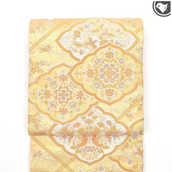 袋帯]【オーダー商品】西陣織 老舗 梅垣織物 謹製 正倉院格子華文 箔華